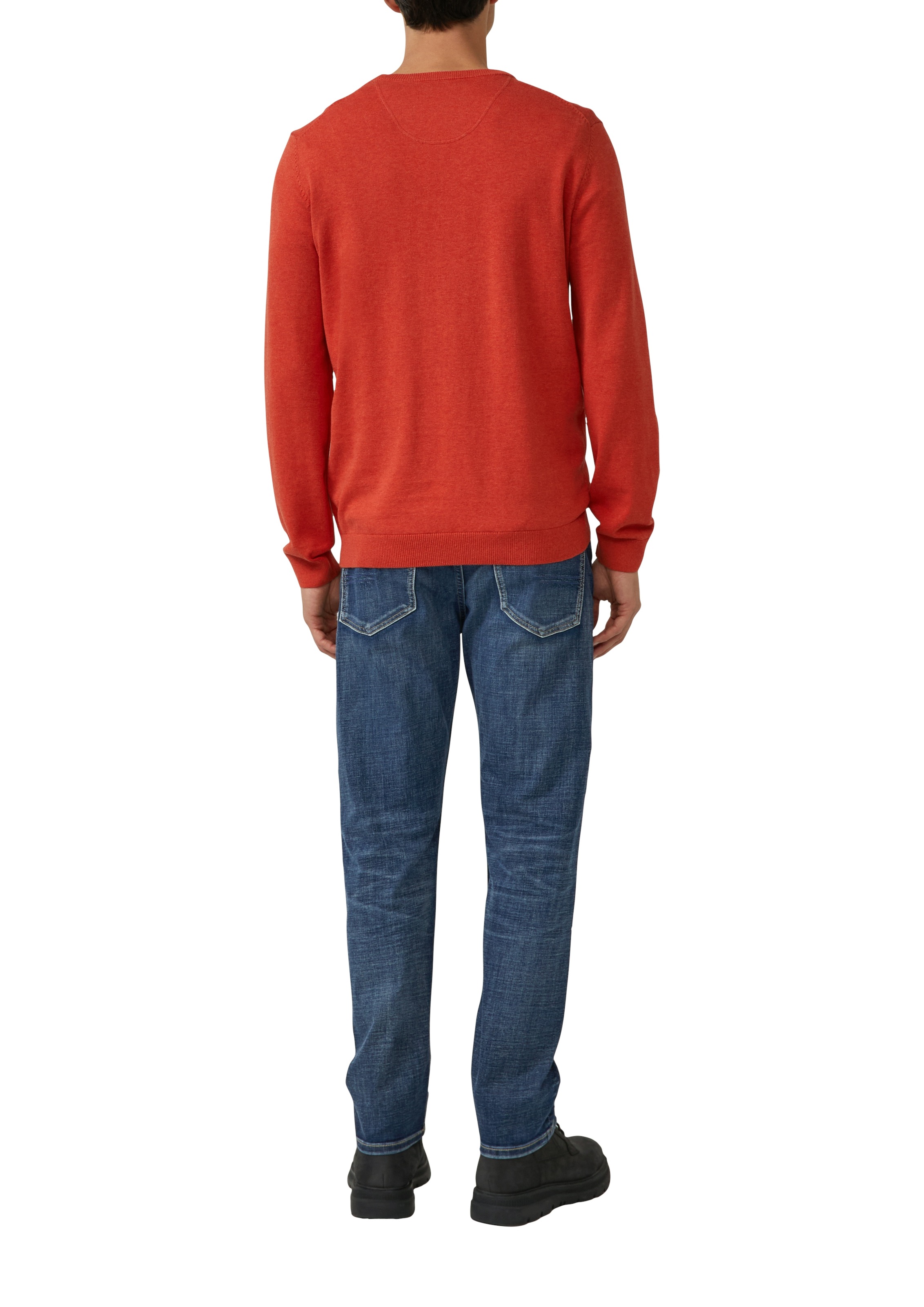 s.Oliver Rundhalspullover mit Logo Stickerei