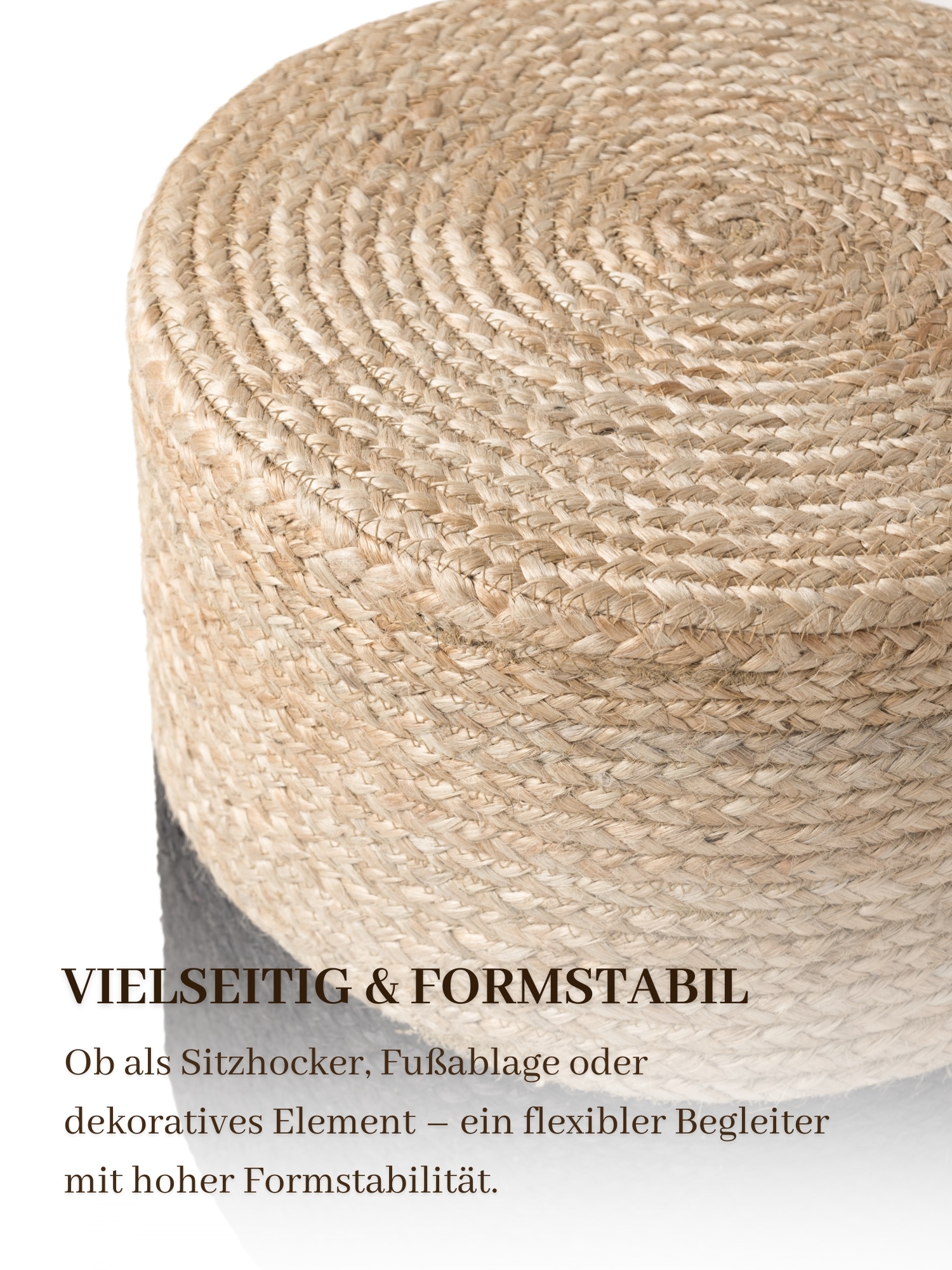 HANSE Home Pouf »Jutta, Jute«, (1 St.), Jute, Natur, Wohnzimmer, Esszimmer, Schlafzimmer, Flur, Modern, Boho