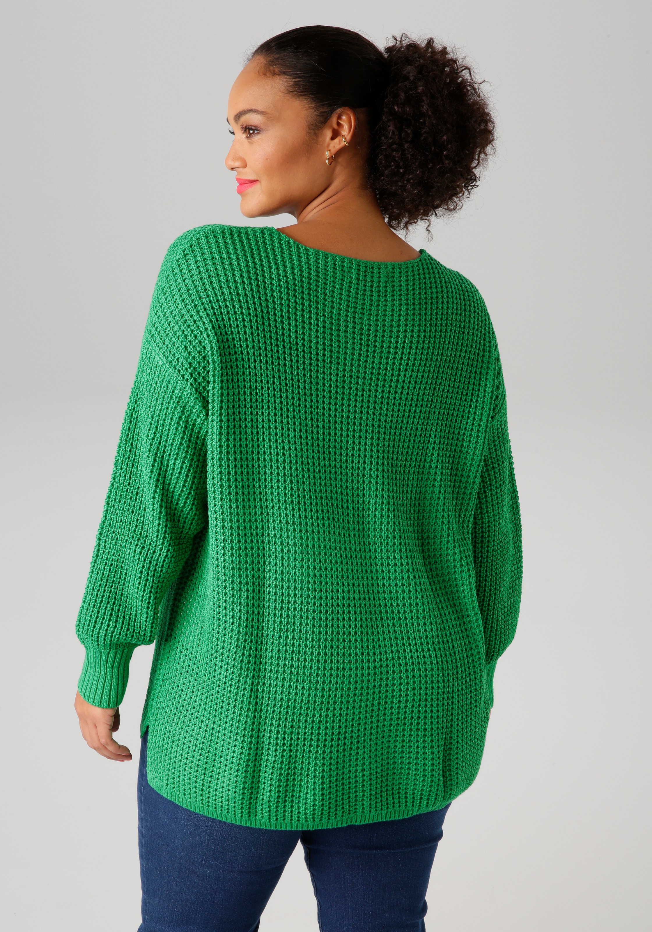 Aniston PLUS Strickpullover, im dezenten Ajour-Strickmuster - NEUE KOLLEKTION