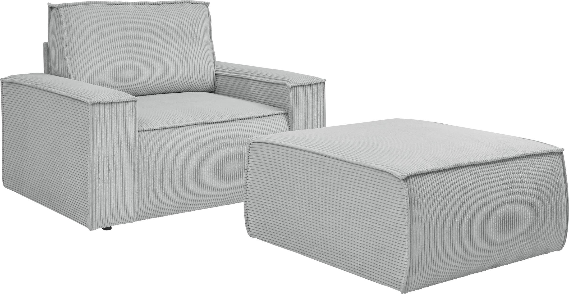 Home affaire Sessel »SHERWOOD« Loveseat und Hocker im Set, passend zur Polster-Serie SHERWOOD