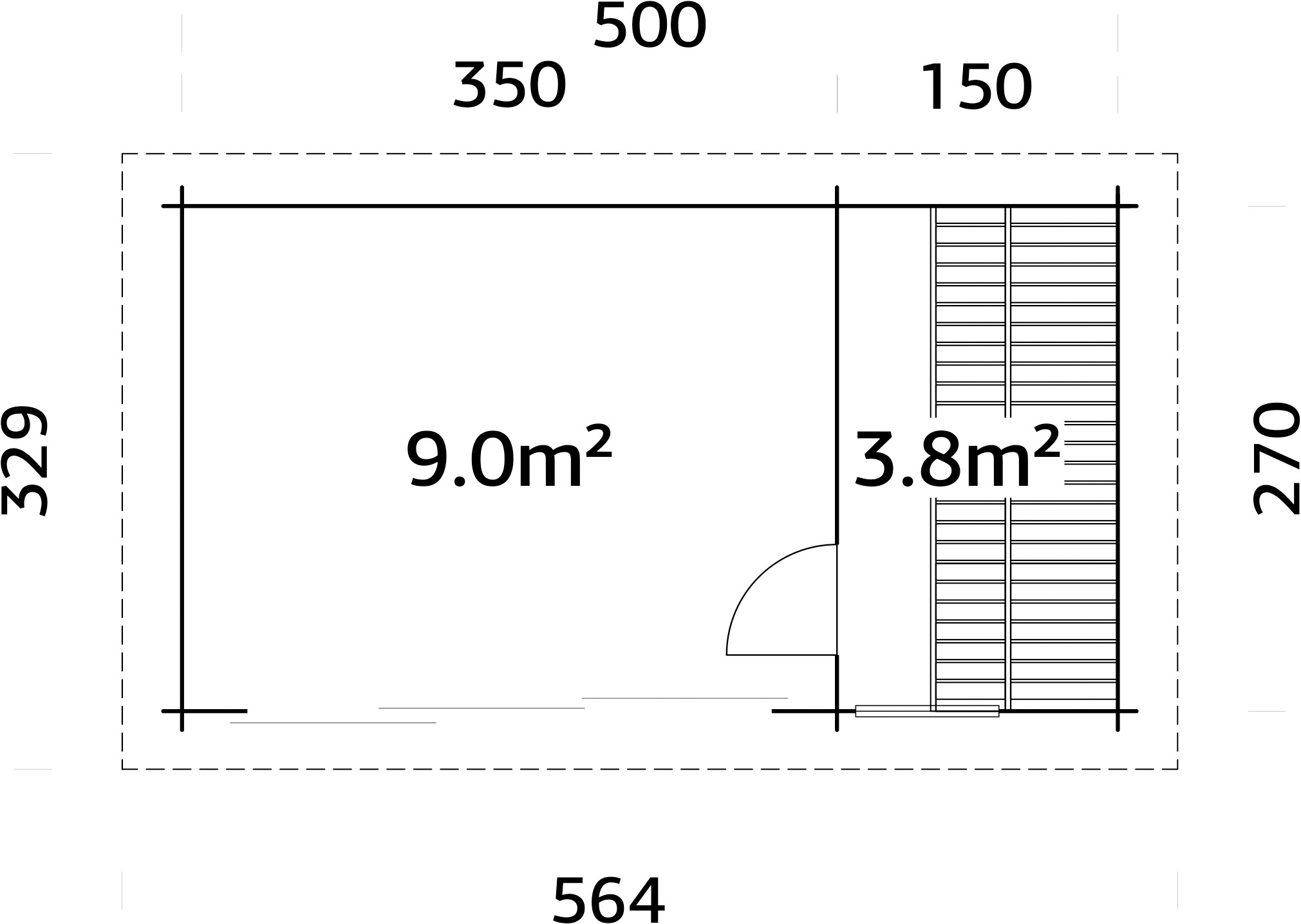 Palmako Sauna »Sanna 12,8 m² Slide Plus«