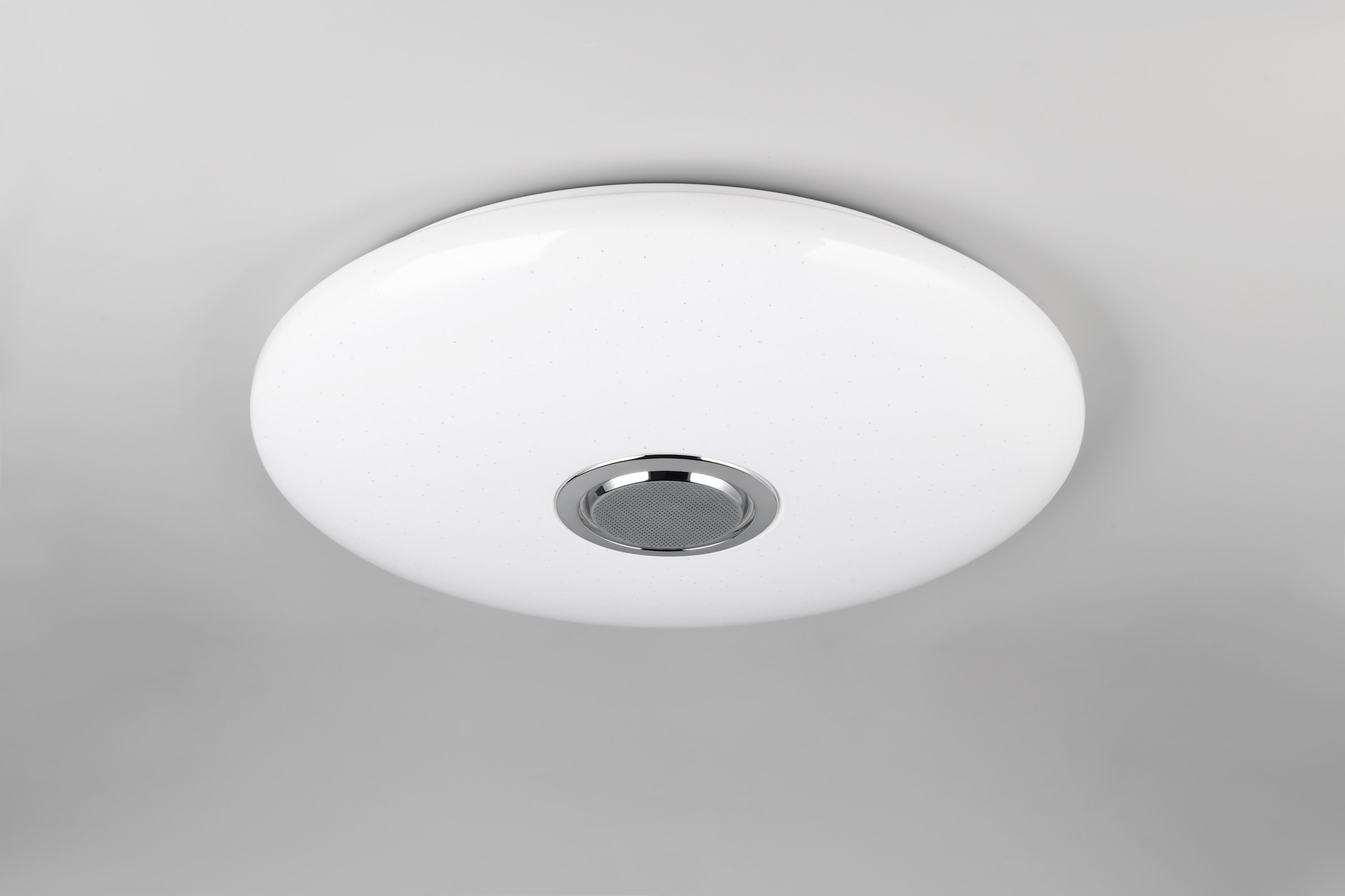 REALITY Leuchten LED Deckenleuchte »MUSICA, LED Deckenlampe mit Bluetooth Lautsprecher, Fernbedienung inkl«, 1 flammig, Leuchtmittel LED-Board | LED fest integriert, RGBW Farbwechsel mit Rainbow-Effekt, dimmbar, Timer, Starlight, Memory