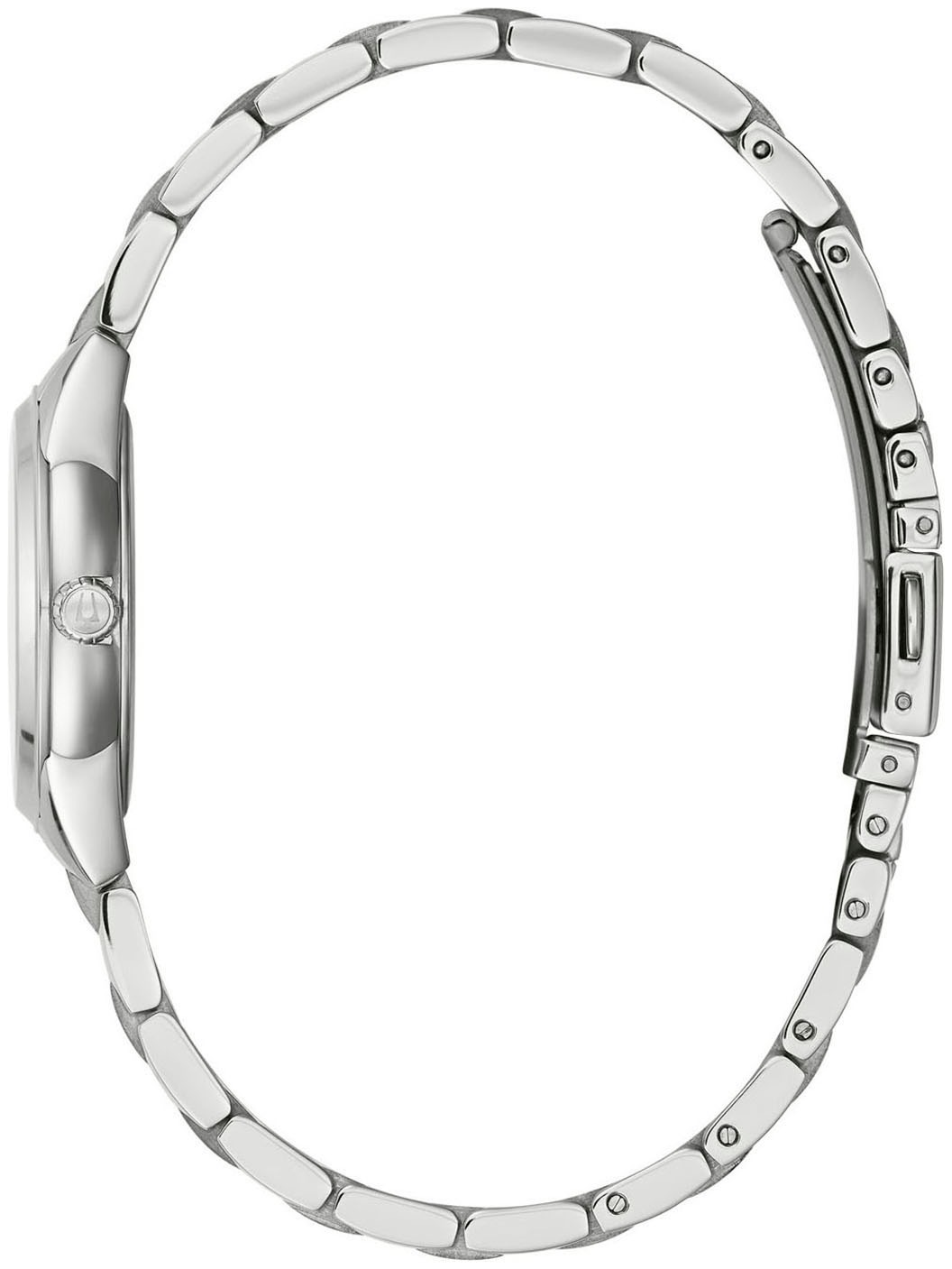 Bulova Quarzuhr, Armbanduhr, Damenuhr, Edelstahlarmband, analog