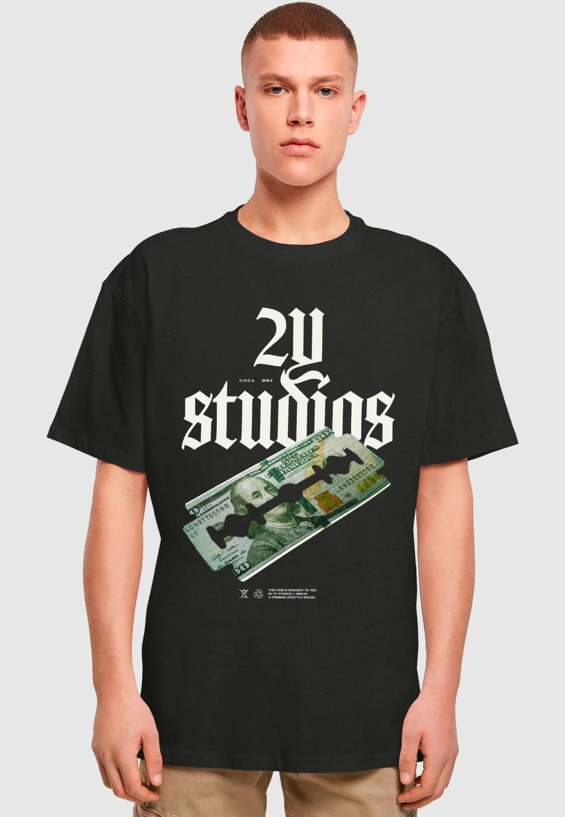2Y Studios T-Shirt »2Y Studios Herren Razor Oversize Tee«, (1 tlg.)