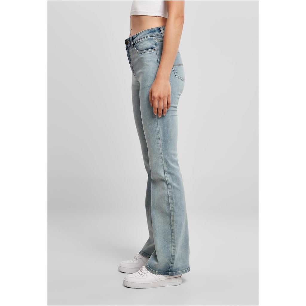 URBAN CLASSICS Bequeme Jeans »Urban Classics Damen Ladies High Waist Flared Denim Pants«, (1 tlg.)