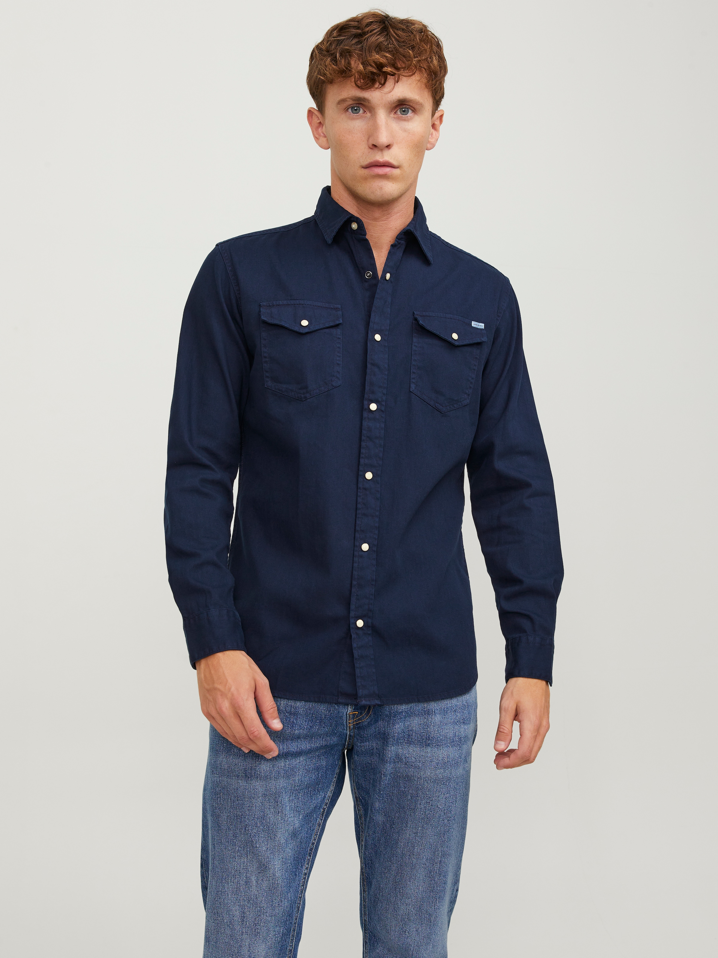 Jack & Jones Langarmhemd »JJESHERIDAN SHIRT L/S NOOS« mit angesetzter Brusttasche