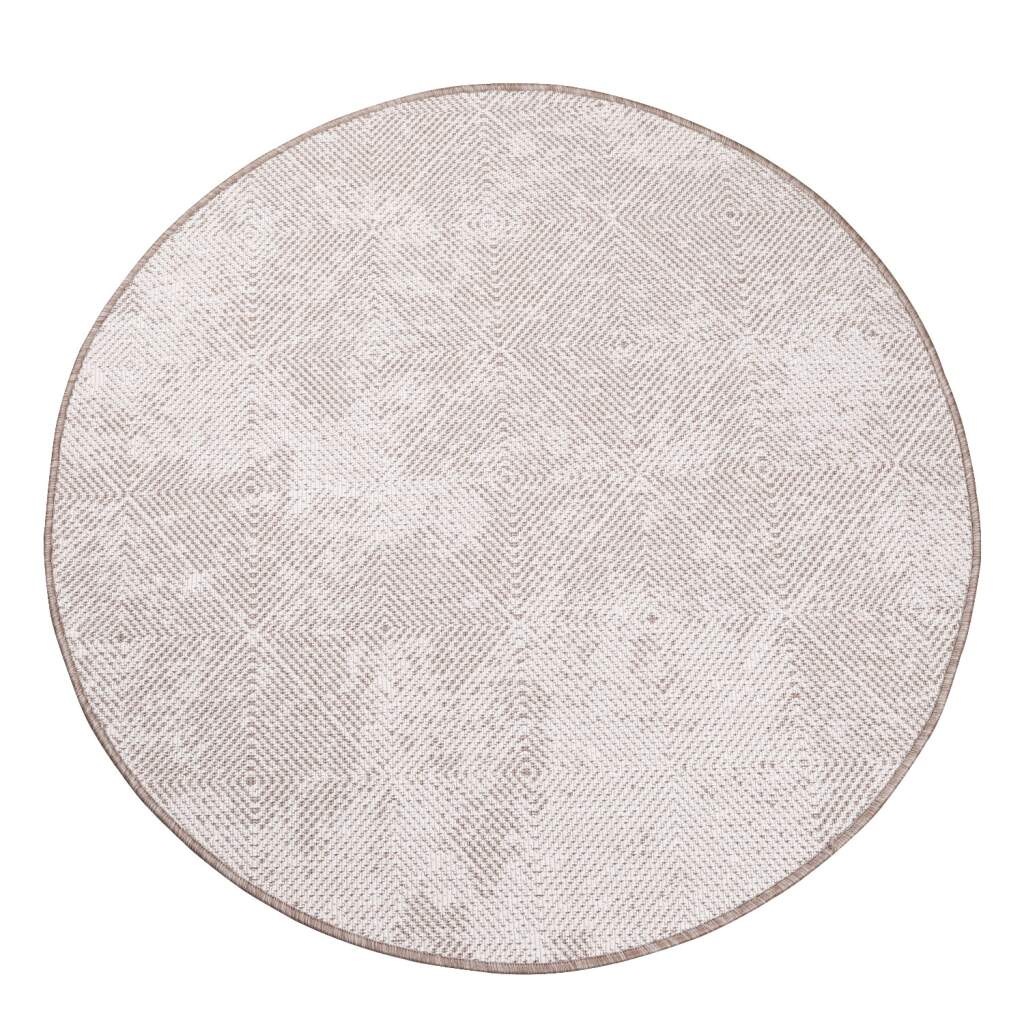 Carpet City Outdoorteppich »DUO RUG 5845«, rund, 5 mm Höhe, Wendeteppich Wetterfest In- & Outdoor, Balkon, Terrasse, Wohnzimmer