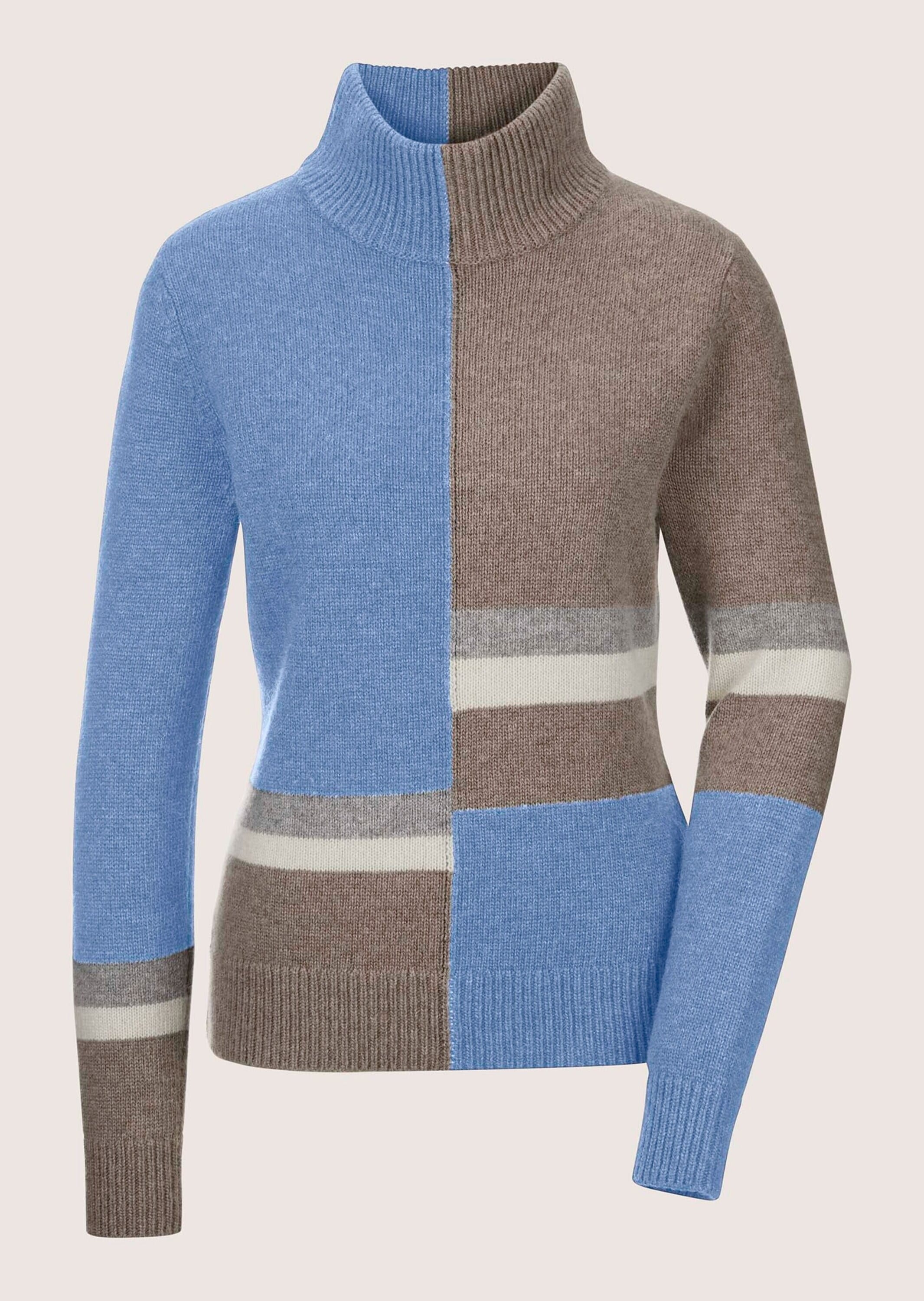 MADELEINE Longpullover "Pullover Stehkragen-Pullover mit Intarsien" günstig online kaufen