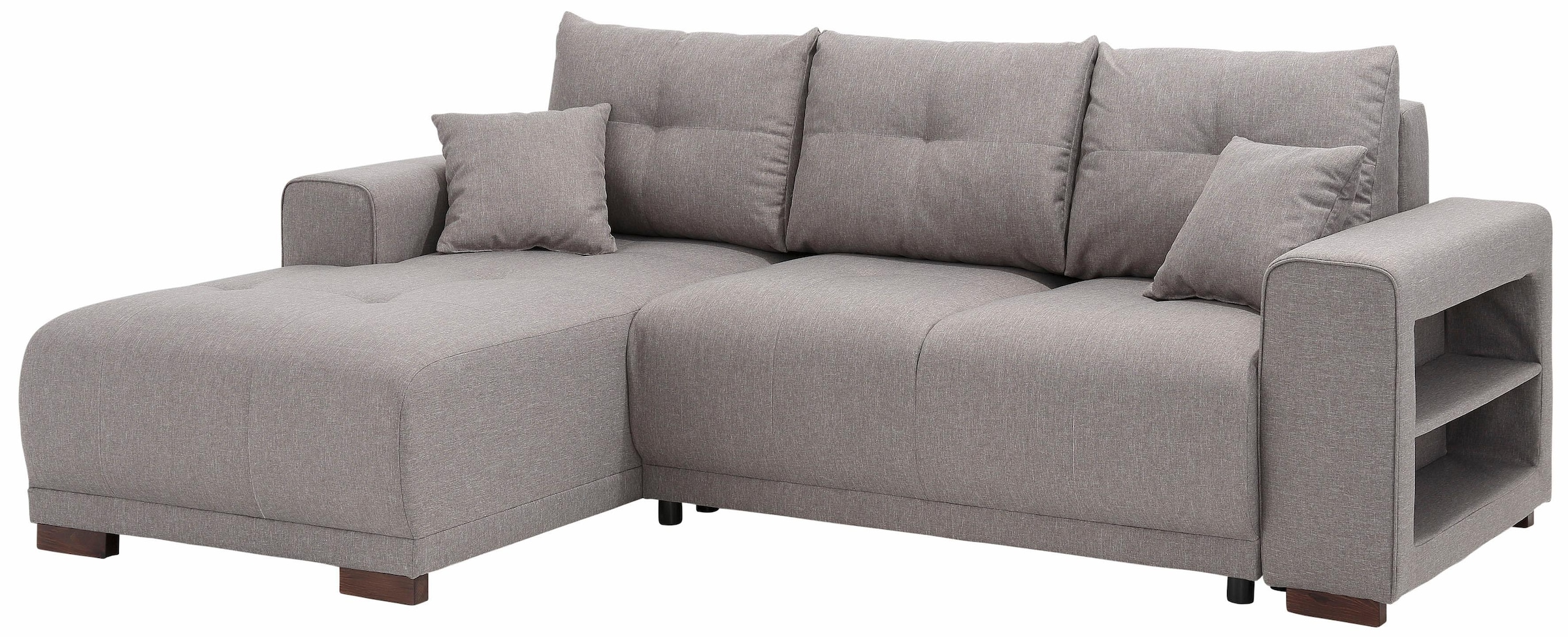 Home affaire Ecksofa »Viborg L-Form«, mit Regal in der Armlehne, wahlweise mit Bettfunktion