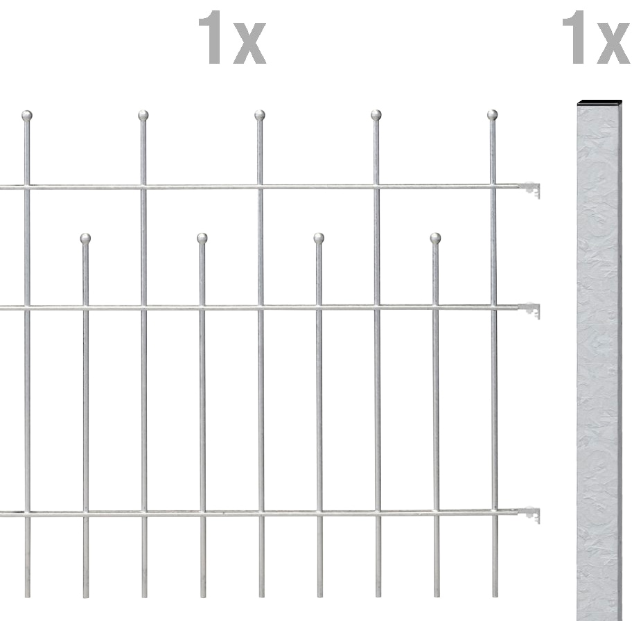 Alberts Metallzaun "Anbauset Madrid", Höhe: 49,5, 73,5 und 98,5 cm, Breite: 200 cm, zum Einbetonieren