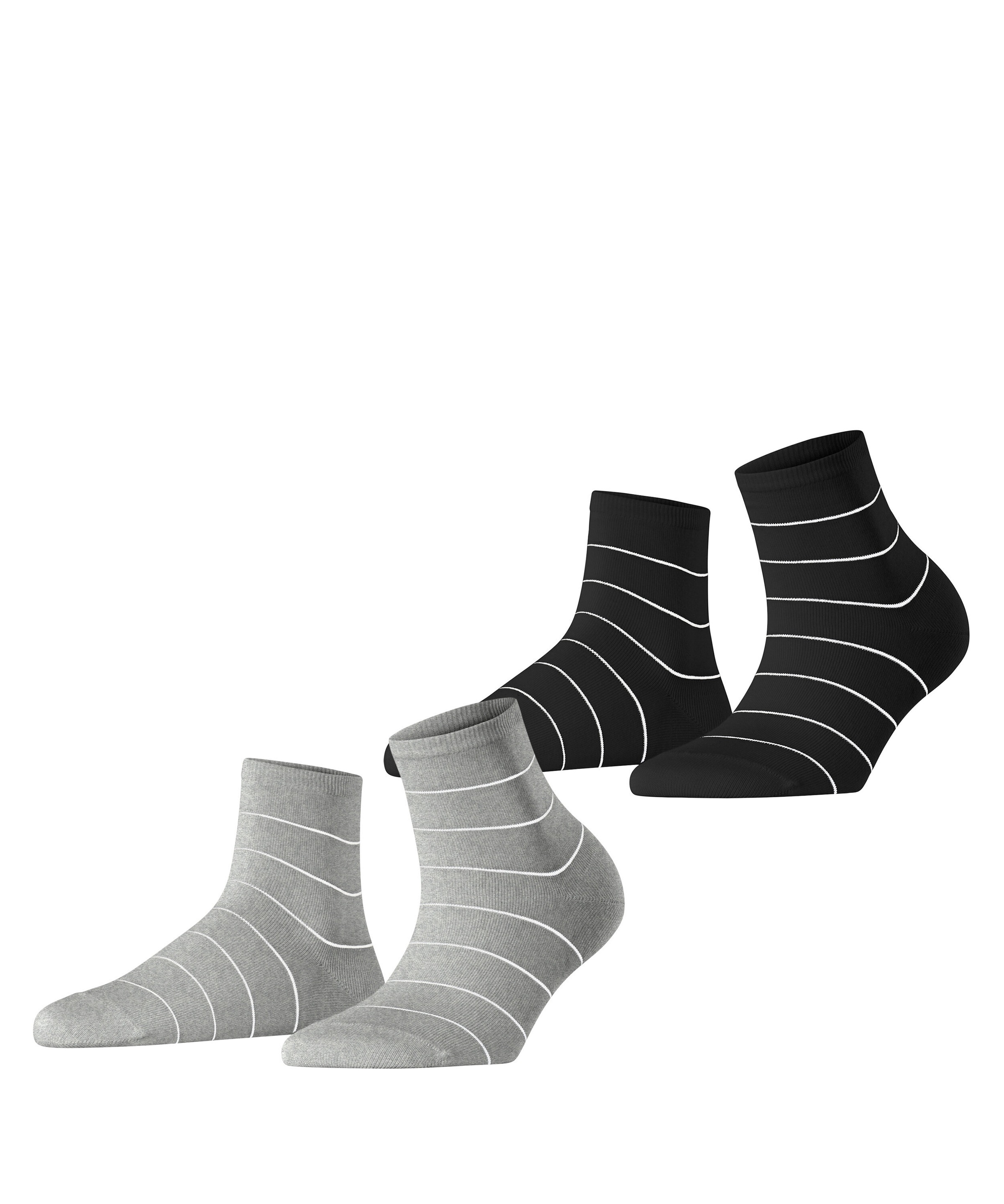 Esprit Kurzsocken "Fine Line" 2 Paar, mit feinem Streifenmuster, schmales Bündchen