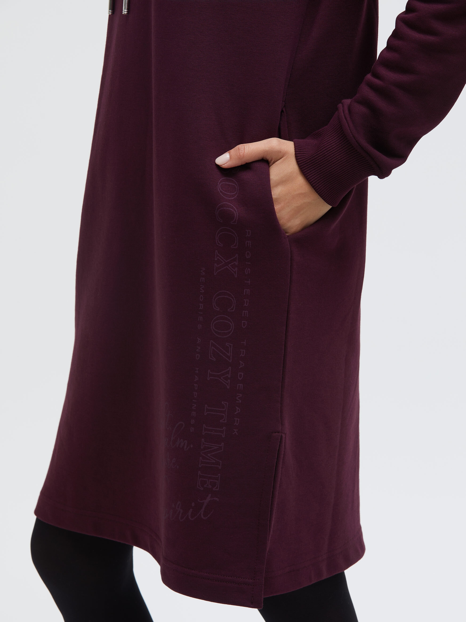 SOCCX Sweatkleid Ohne Taschen mit Seitenschlitze