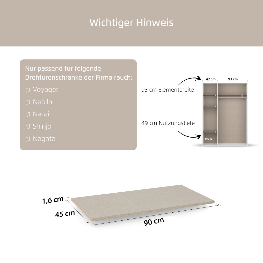 rauch Einlegeboden »Zubehör« Breite 90 cm für Schränke Voyager, Nabila, Narai, Shinjo und Nagata