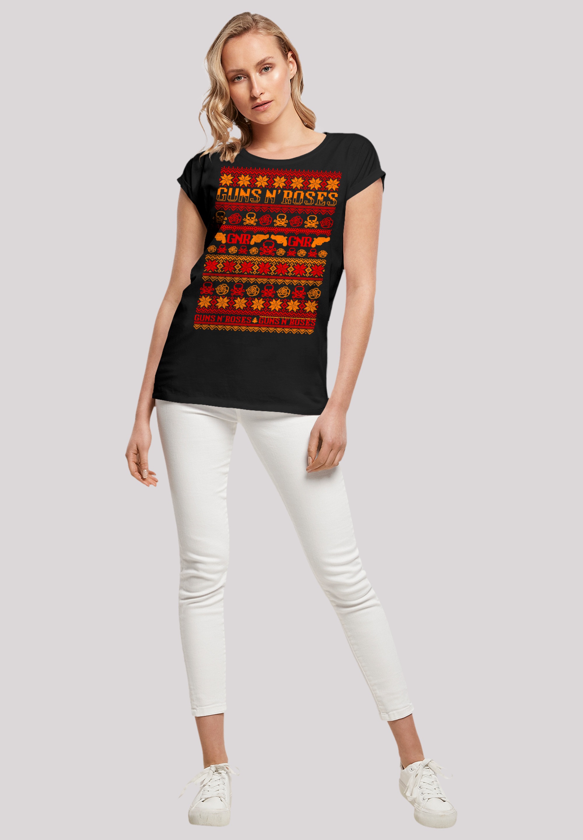F4NT4STIC T-Shirt »Guns And Roses Christmas«, Premium Qualität