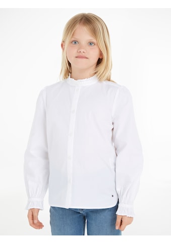 Rüschenbluse »RUFFLE COLLAR SHIRT«, Stehkragen & Ärmelabschluss mit Rüsche