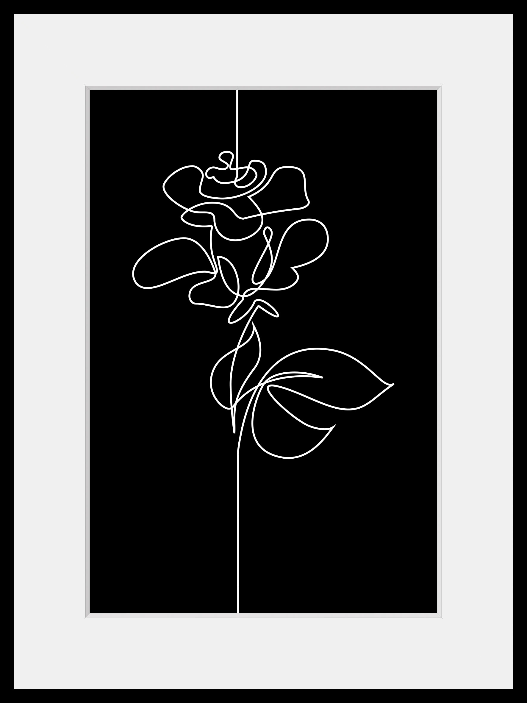 queence Bild "Elena", Blumen-Blumenbilder-Kunst-Schwarz-Weiß-Pflanzen-Pflan günstig online kaufen