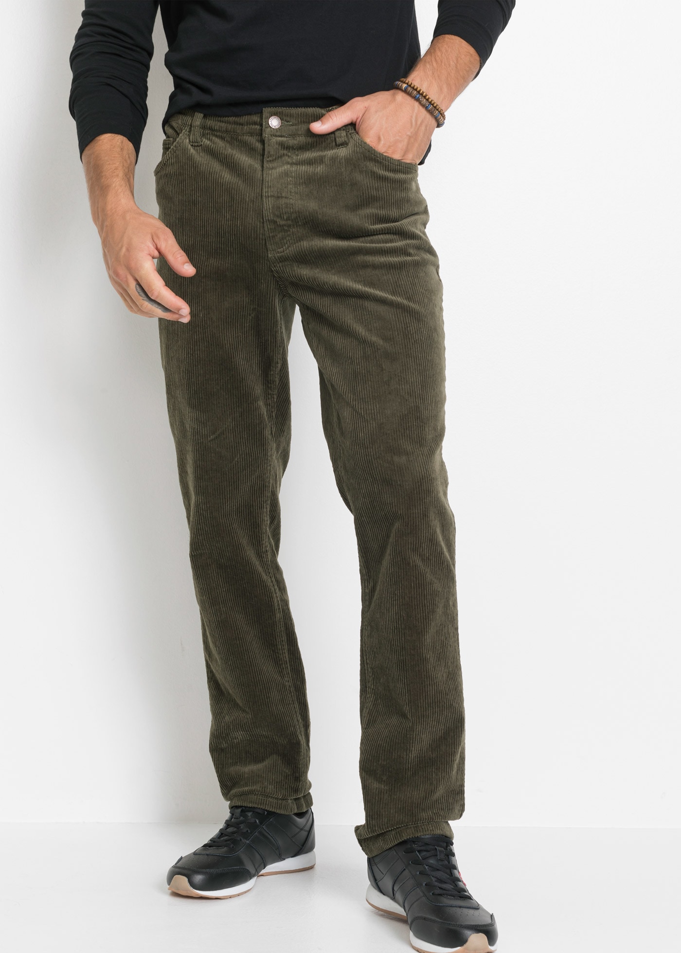 bonprix Cordhose "Regular Fit Stretch-Cordhose mit Komfortschnitt" aus Baum günstig online kaufen