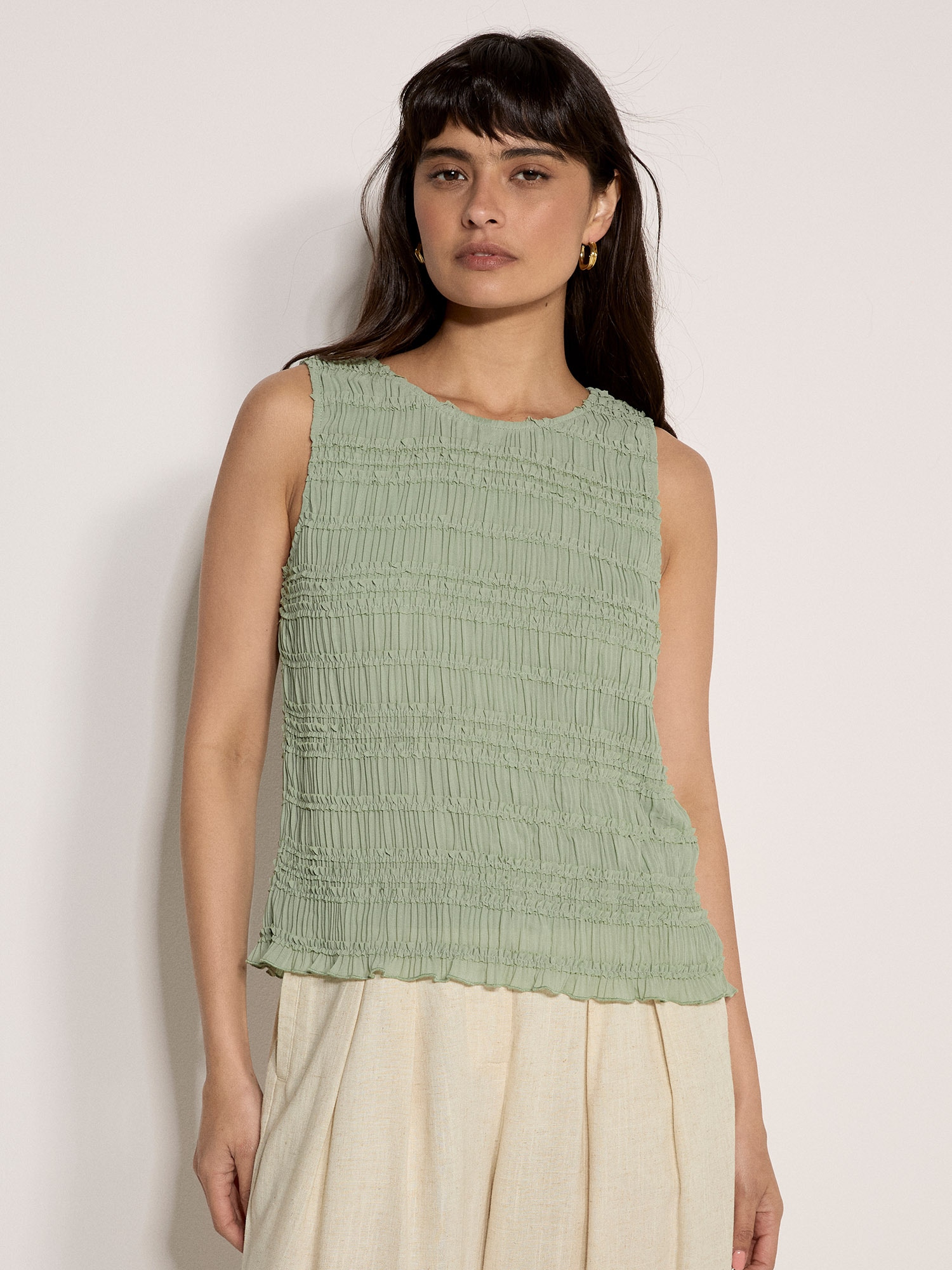 Apricot Chiffonbluse »Gekräuselte Chiffonbluse« mit Rüschen