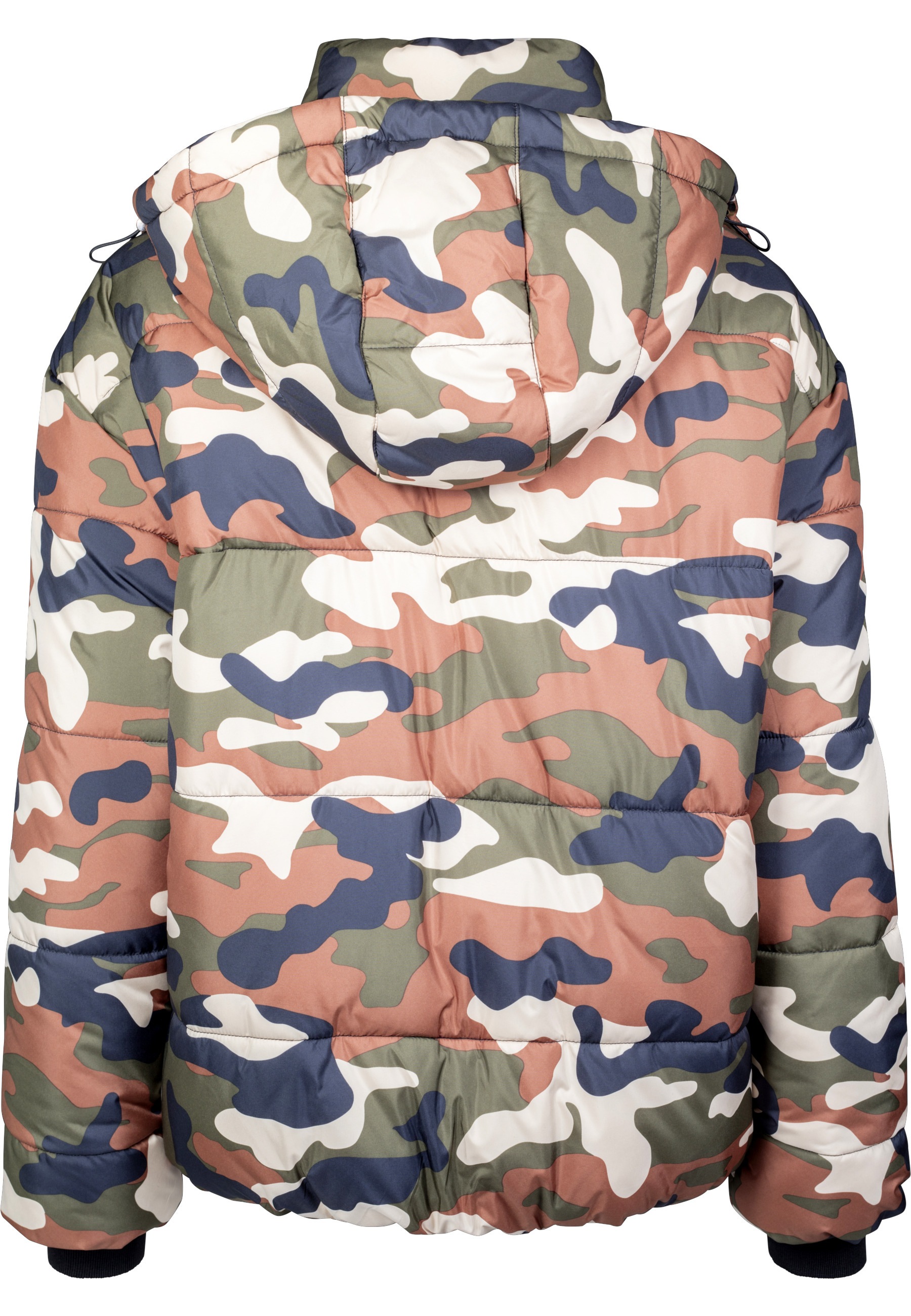 URBAN CLASSICS Winterjacke »Urban Classics Damen Ladies Boyfriend Camo Puffer Jacket« 1 Stk. tlg. mit Kapuze
