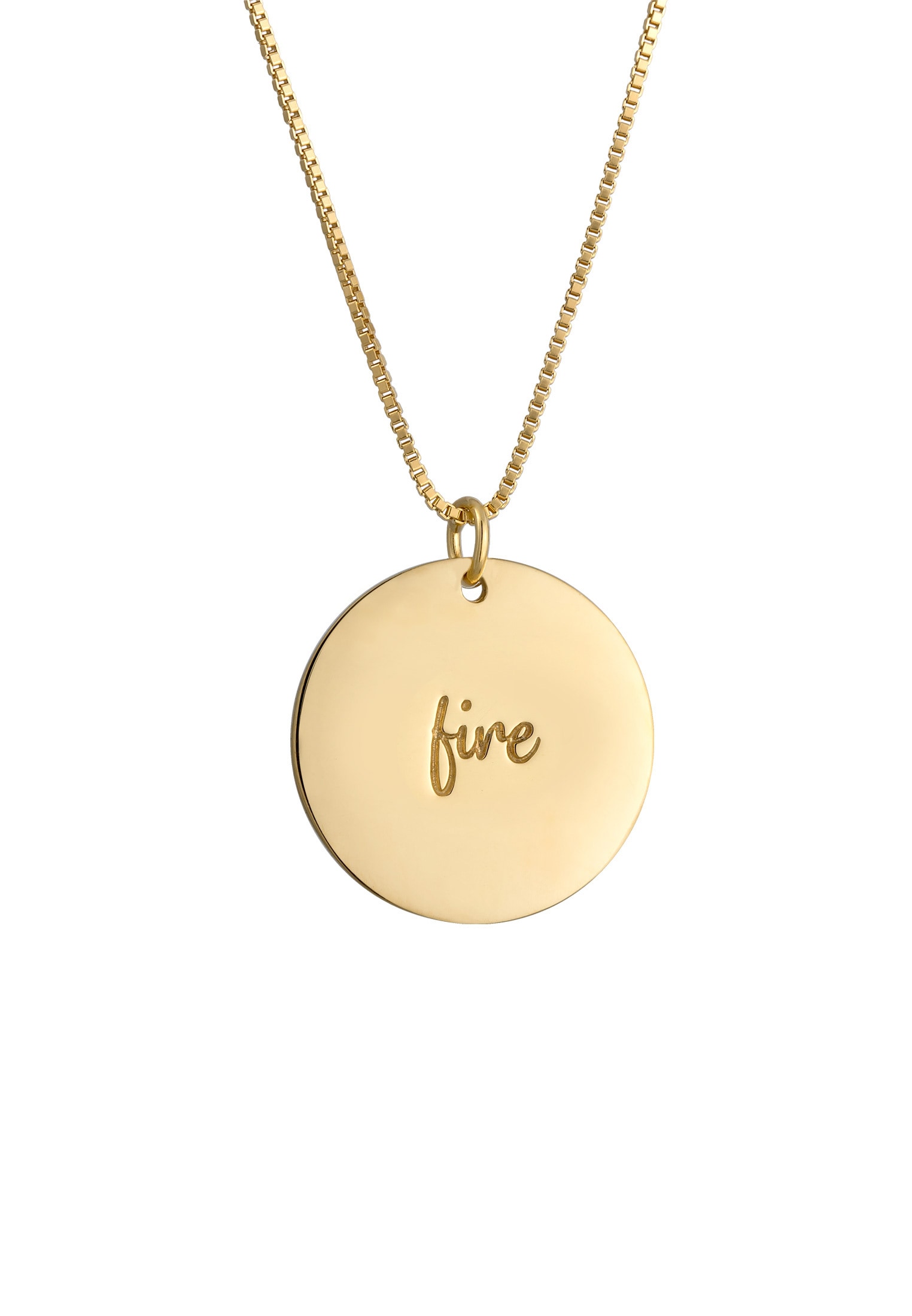Elli Kette mit Anhänger »Feuer Element Coins Plättchen Vintage 925 Silber«