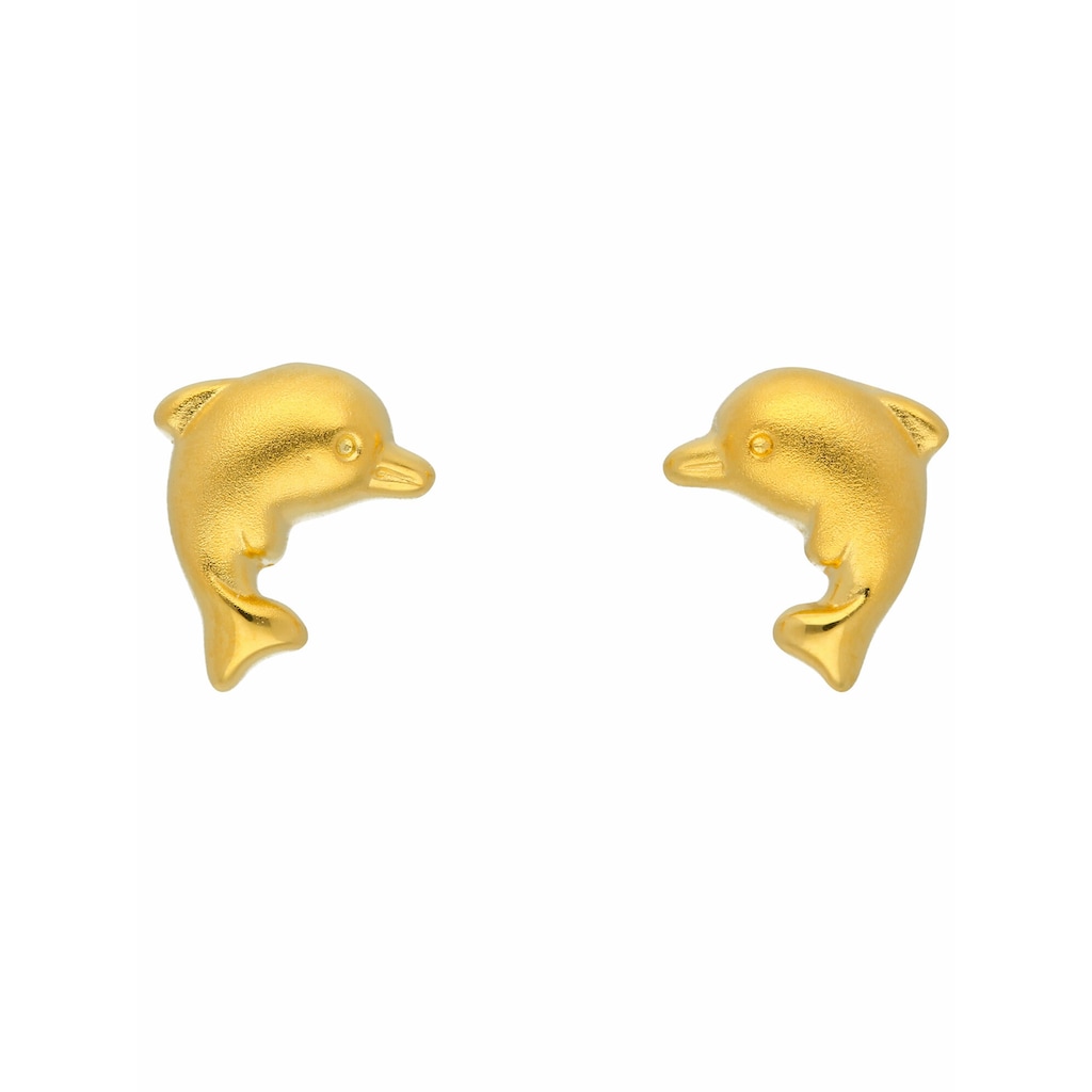 Adelia´s Paar Ohrhänger »585 Gold Ohrringe Ohrstecker Delphin«