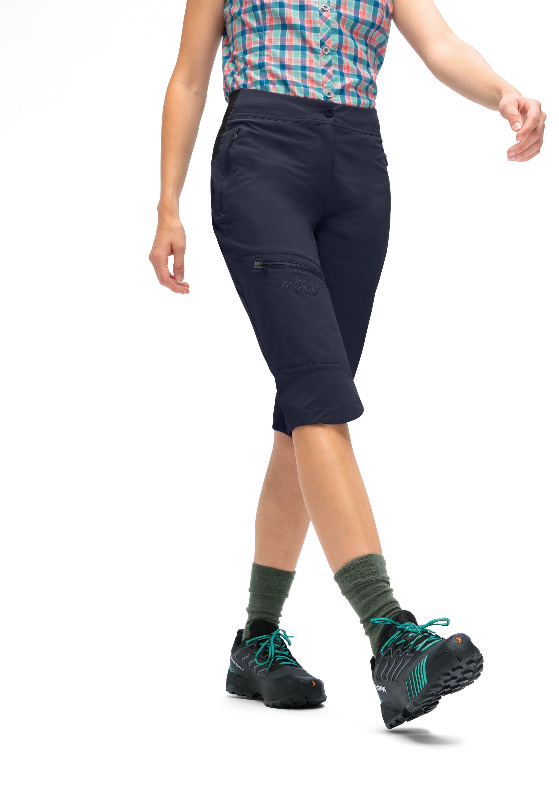 Maier Sports Outdoorhose »Inara slim Capri Vario«, Damen Wanderhose, elastische Funktionshose mit 4 Taschen, Slim Fit