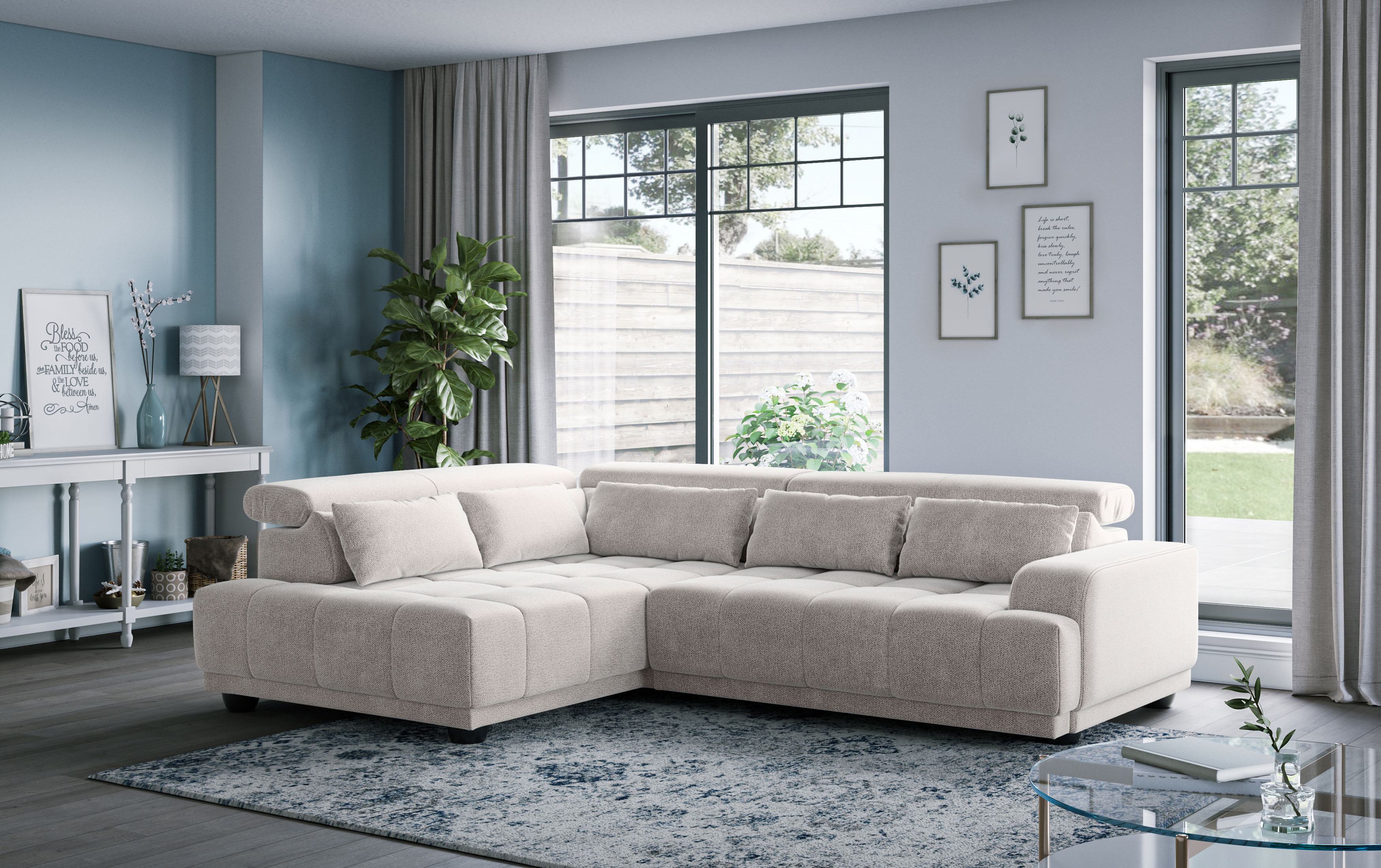 OTTO home Ecksofa "Jade L Form, Breite: 270 cm, mit Kopfteilverstellung & Nierenkissen" optional elektr. Sitztiefenverstellung