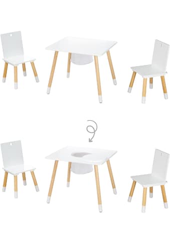 roba® Kindersitzgruppe »Sitzgruppe mit Aufbewahrungsnetz, weiß«, aus Holz kaufen