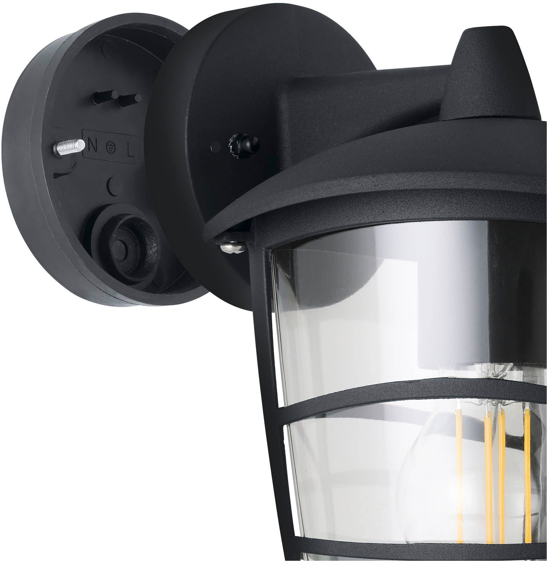 EGLO Wandleuchte »Aloria Außen-Wandlampe, Außenleuchte, Aluguss, Kunststoff, E27, IP44« E27 1 Stk. Wand-/Deckenleuchte - L17 x H22,5 x AL19 cm - schwarz - 1X60W exkl.