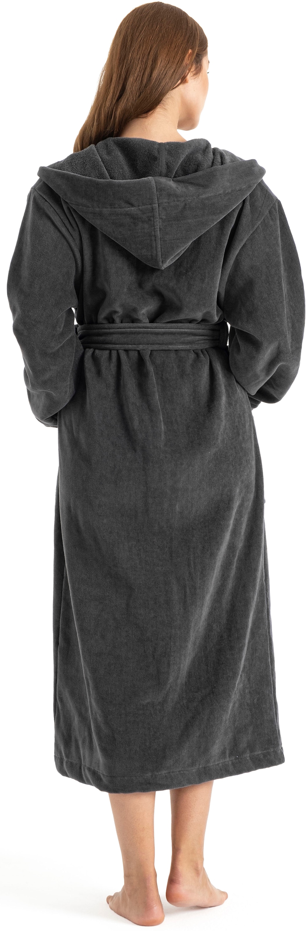 OTTO home Unisex-Bademantel »Fenya, 330 g/m², ideal für Sauna & Spa, Hotelbademantel, Morgenmantel«, (1 St.), Reißverschlusstaschen, weich mit GRATIS-Zugabe: 1x Duschtuch 70x140 cm