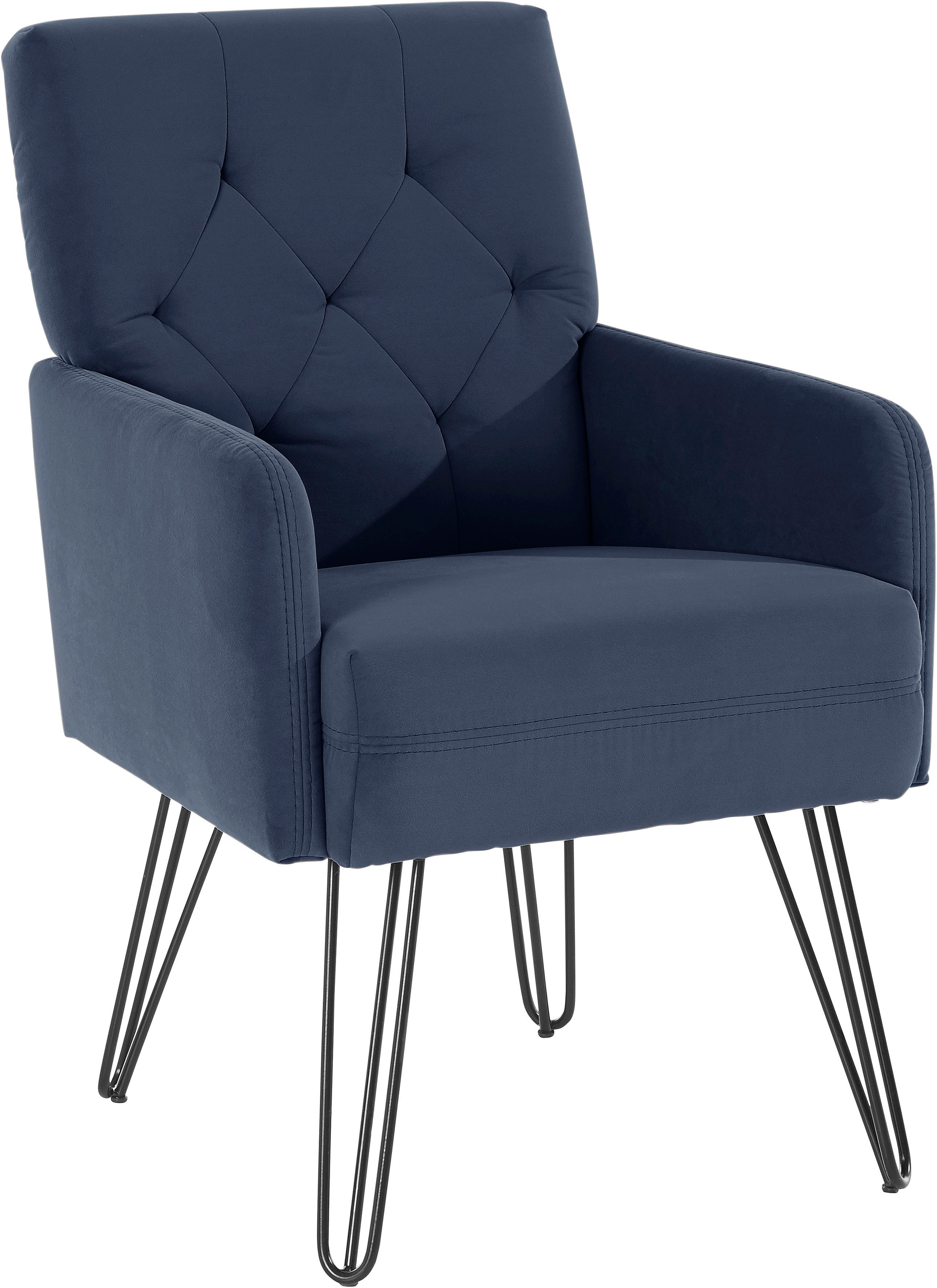 exxpo - sofa fashion Sessel »Doppio, Loungesessel mit Designuntergestell, bequem und elegant«, aufwendige Rückenverarbeitung, Breite 61 cm