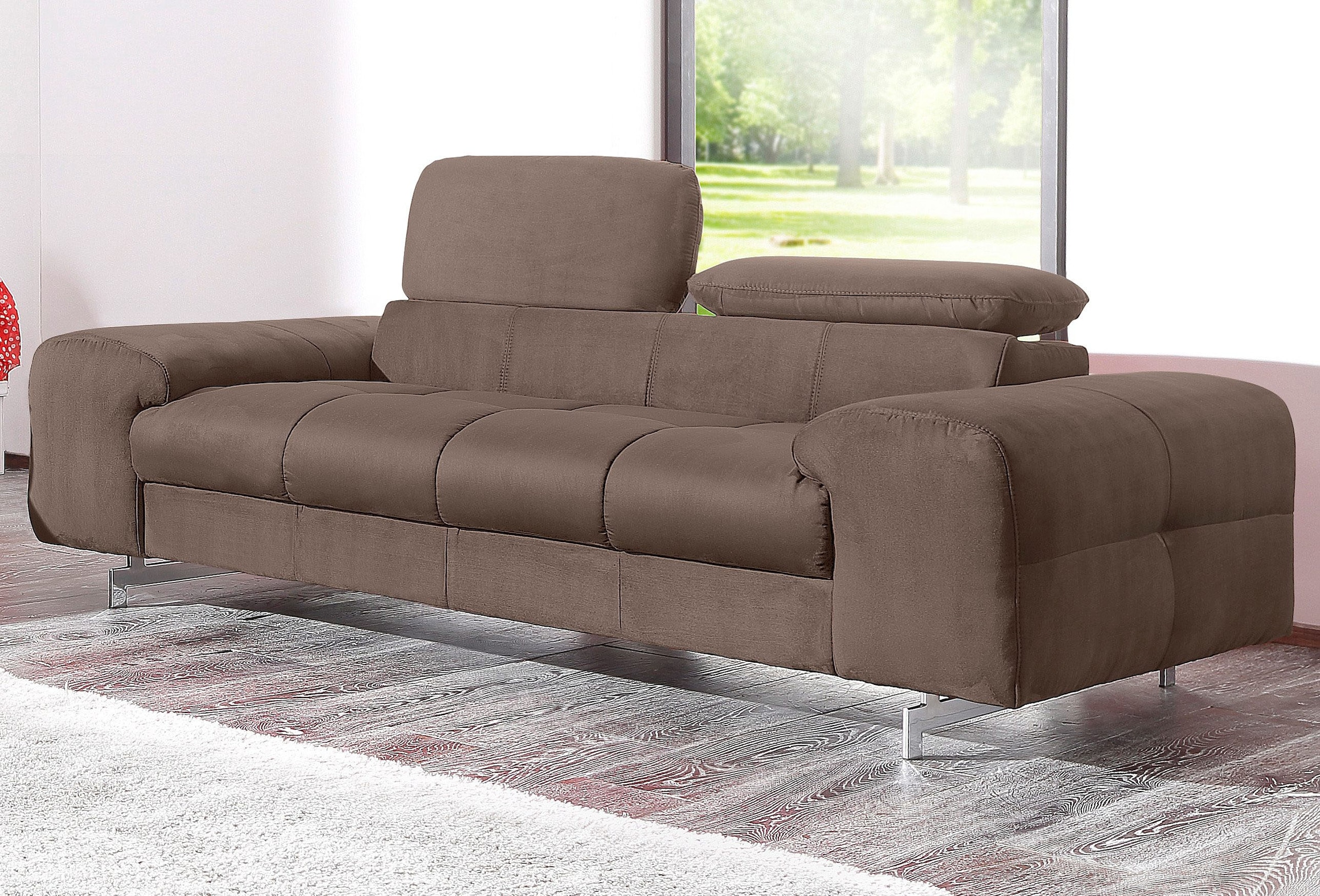 COTTA 2-Sitzer »Chef« Big-Sofa mit Kopfteilverstellung, edle Metallkufen