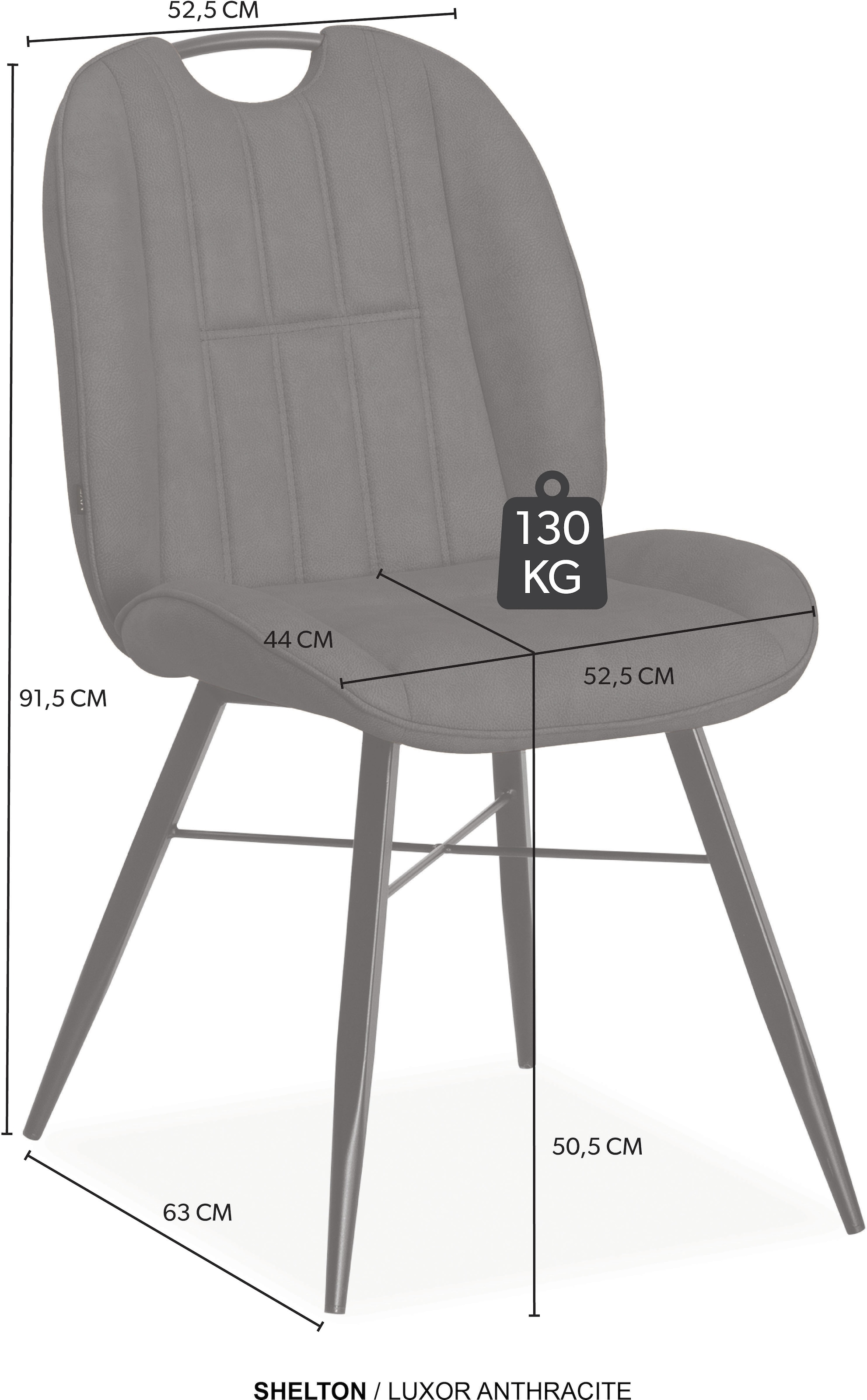 OMG Design Esszimmerstuhl »Shelton« (Set) 2 Stk.Esszimmerstuhl, pflegeleichter Bezug, mit Handgriff