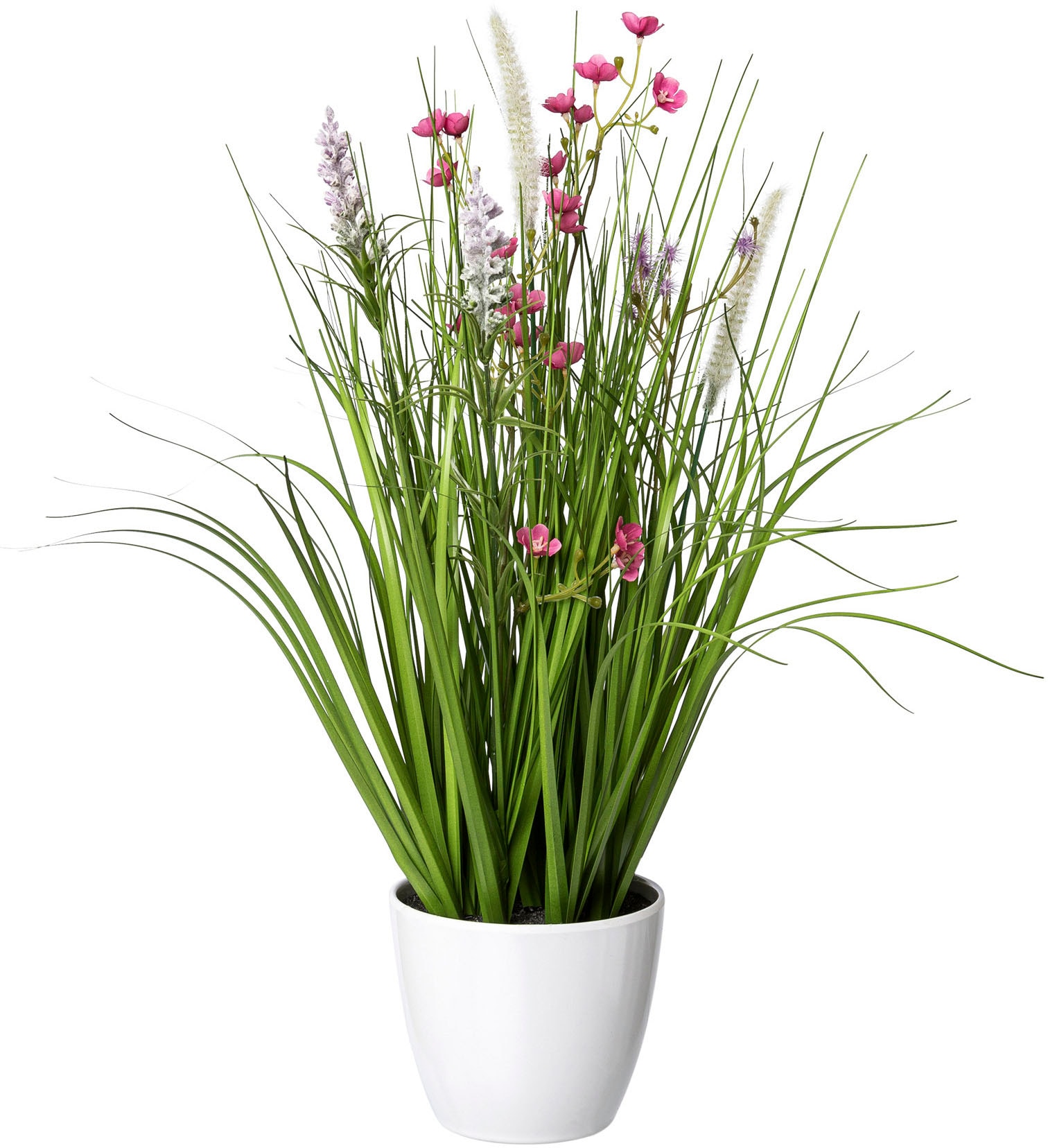 BAUR green »Blüten-Gras-Mix«, | Kunststoffschale weißer in Creativ Kunstgras kaufen