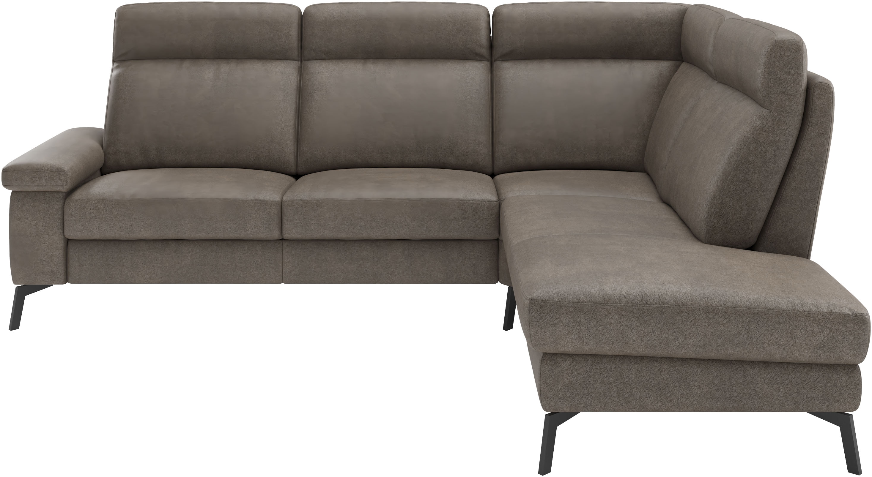 Home affaire Ecksofa "Nalani, optionaler Sitzauszug, Breite: 252 cm" Komfortabler Federkernsitz, großzügige Ecke, klappbare Armlehne