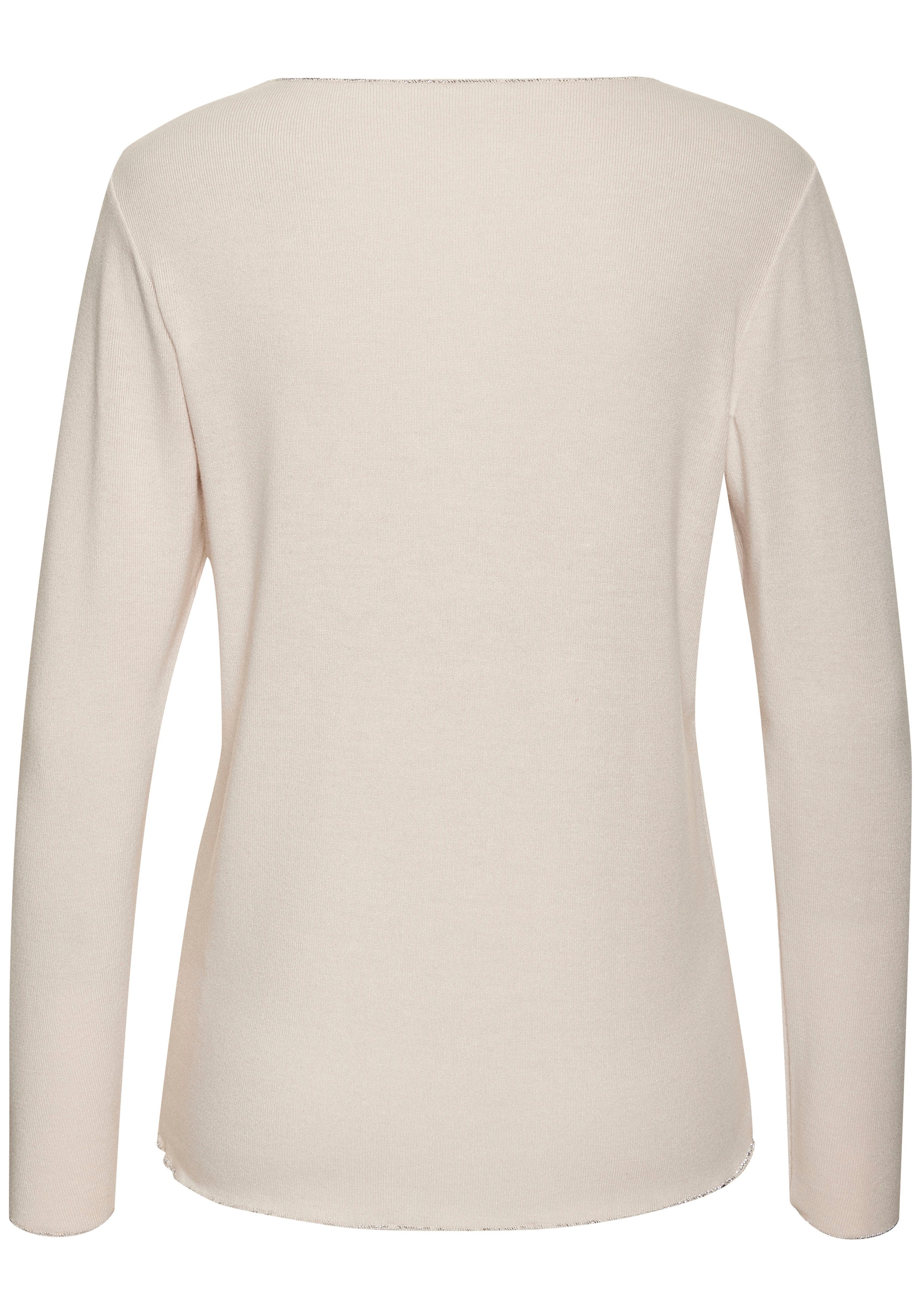 Thumbnail - LASCANA Langarmshirt "mit feiner Glitzereinfassung" aus weichem Viskose-Feinstrick