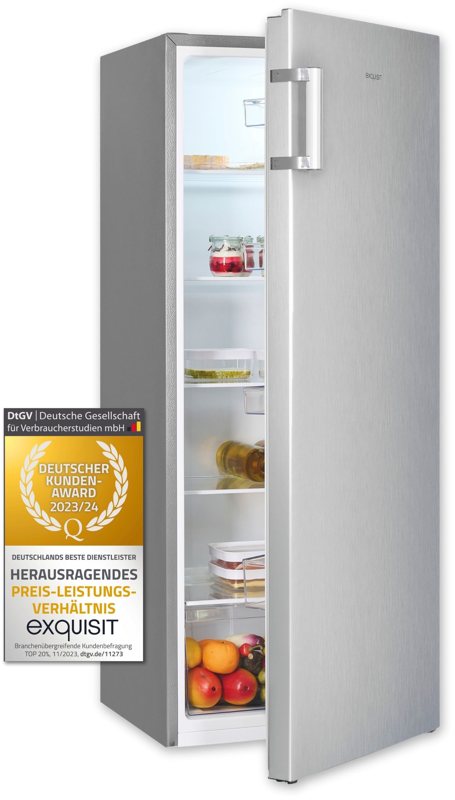 exquisit Vollraumkühlschrank »KS320-V-H-010E«, 242 L Volumen