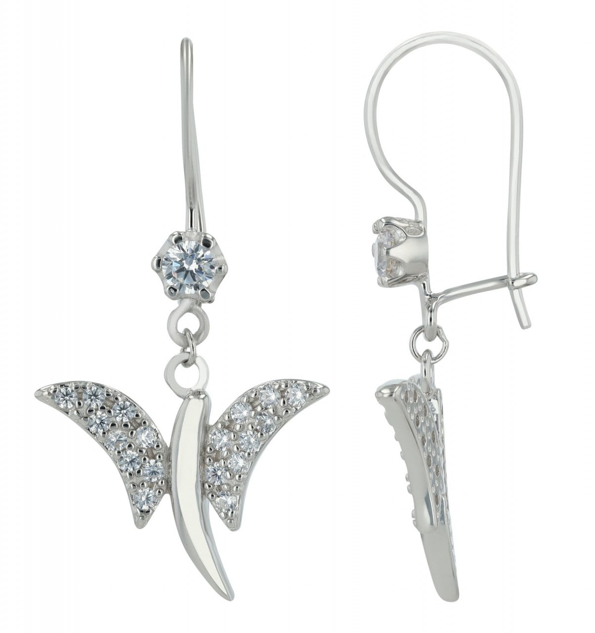 Paar Ohrhänger ADELIA´S "Damen Ohrhänger aus 925 Sterling Silber und Zirkonia", silber, Ohrringe, Damen, Damen, Silber 925 (Sterlingsilber) 7