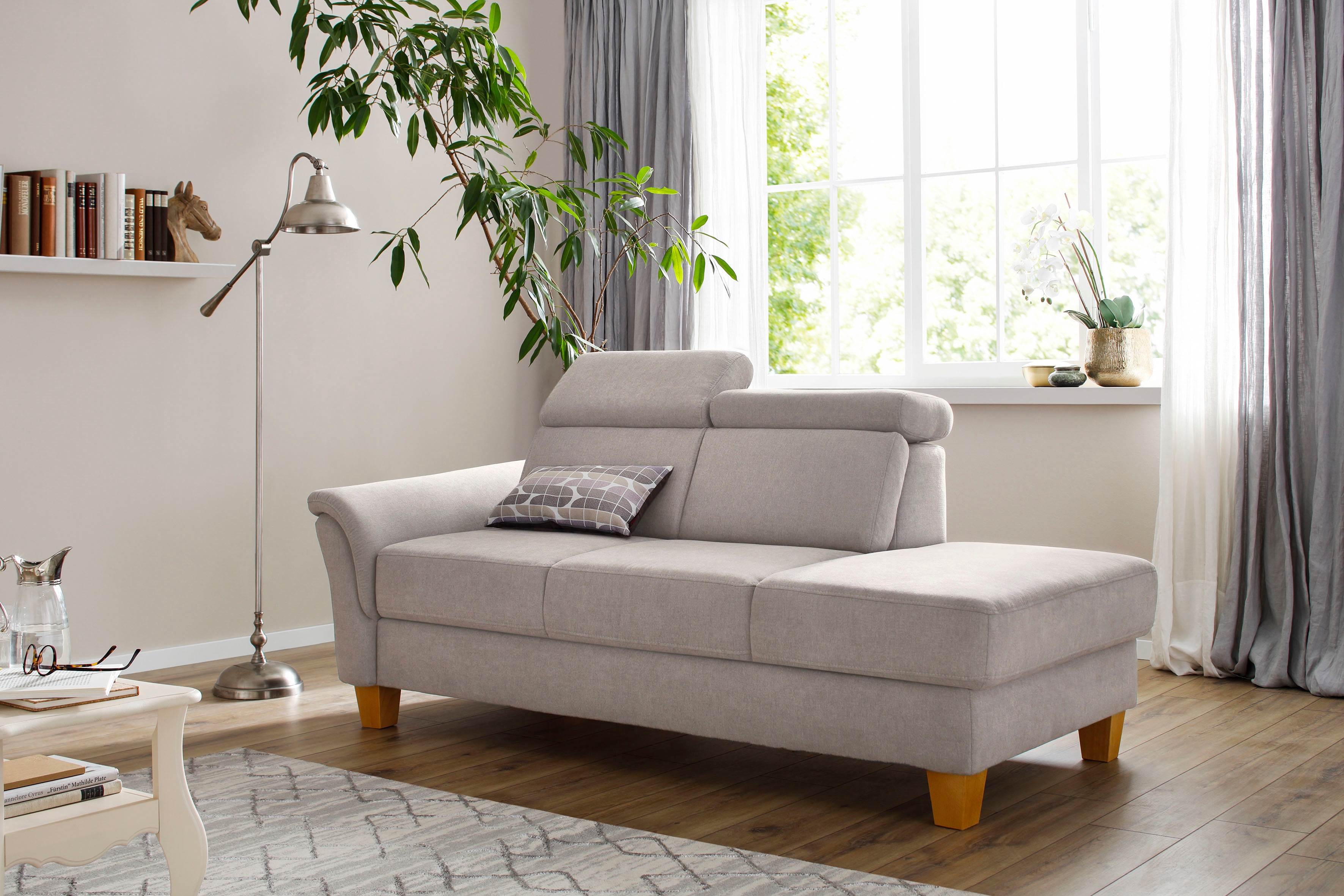 OTTO home Recamiere "Conville" incl. Kopfteilverstellung, Federkern, wahlweise mit Bettkasten