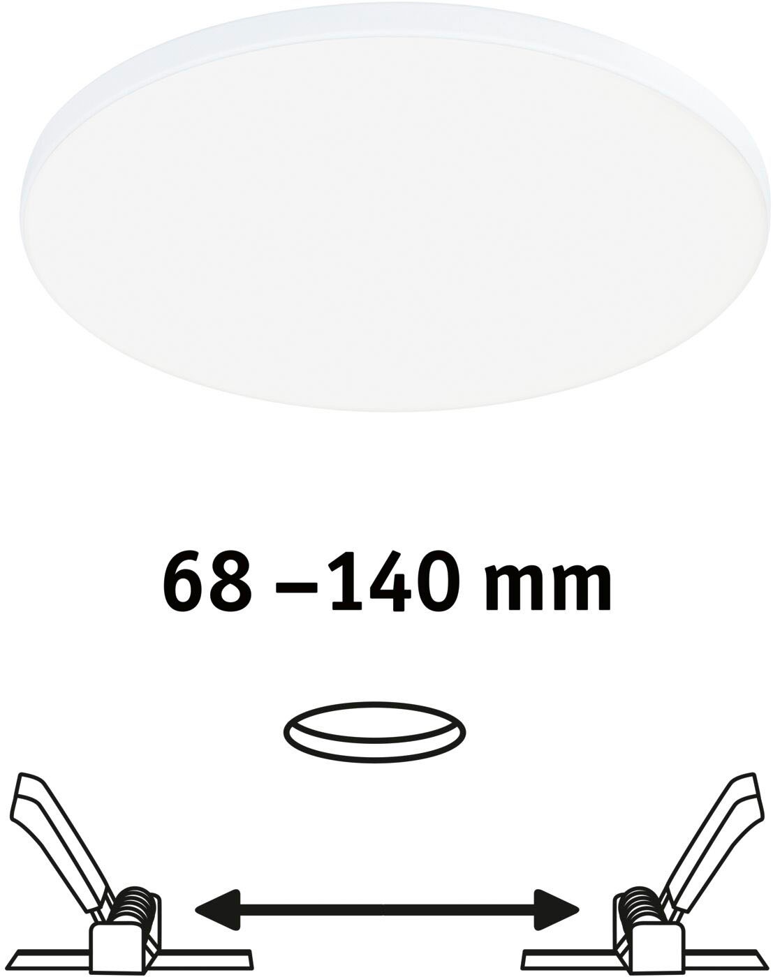 Paulmann LED Einbauleuchte »VariFit LED Einbaupanel Veluna Edge IP44 rund 160mm 1100lm 4000K Weiß« 1 Stk. Neutralweiß VariFit LED Einbaupanel Veluna Edge IP44 rund 160mm 1100lm 4000K Weiß