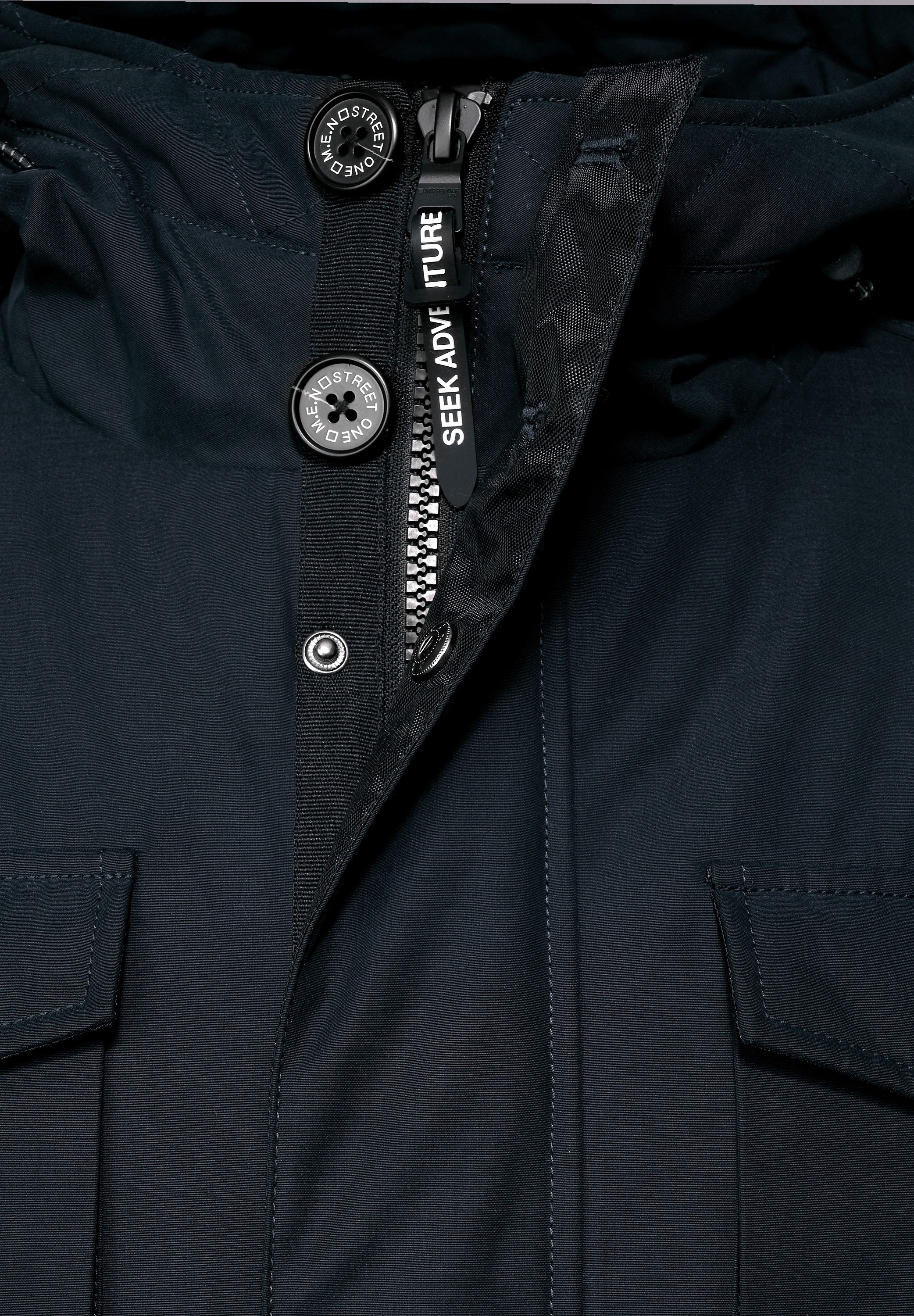 STREET ONE MEN Parka, mit Kapuze, mit Brusttasche