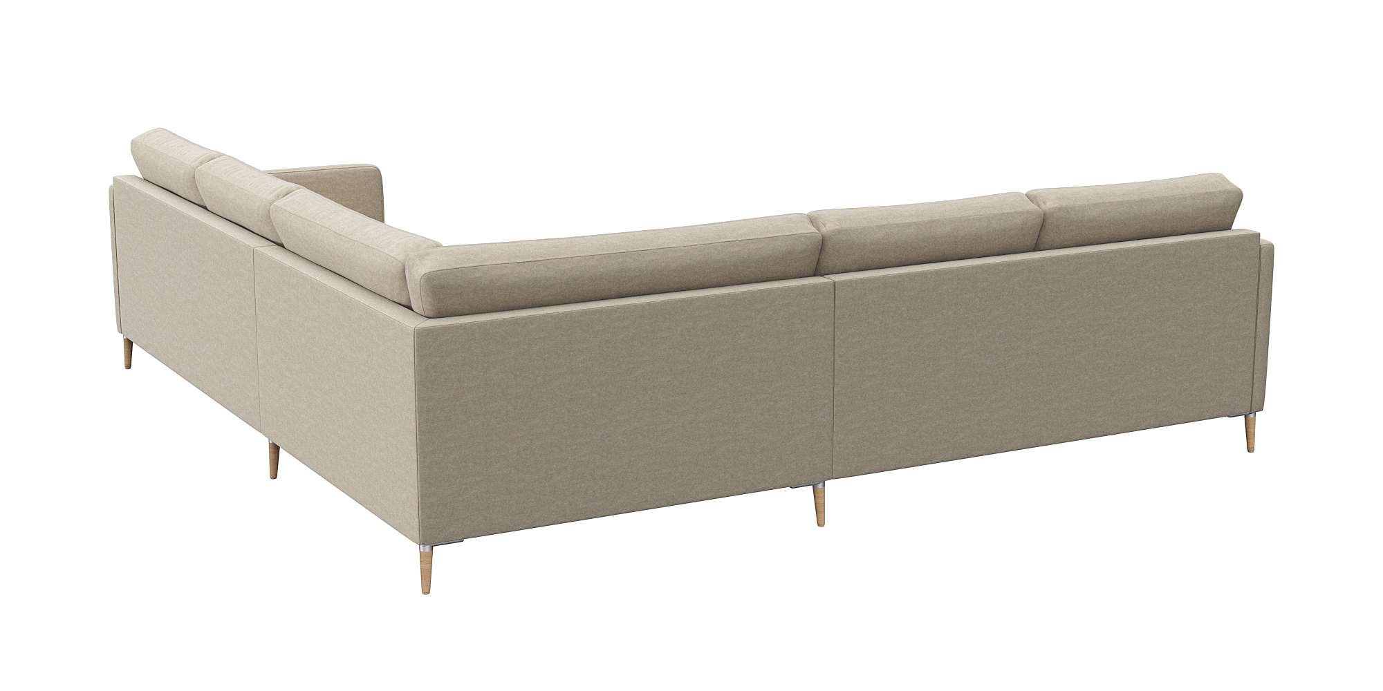 FLEXLUX Ecksofa »Fiore, gleichschenklig, bequem durch hochwertigem Sitzaufbau«, schmale Armlehnen, Kaltschaum, Füße Alu+ Eiche