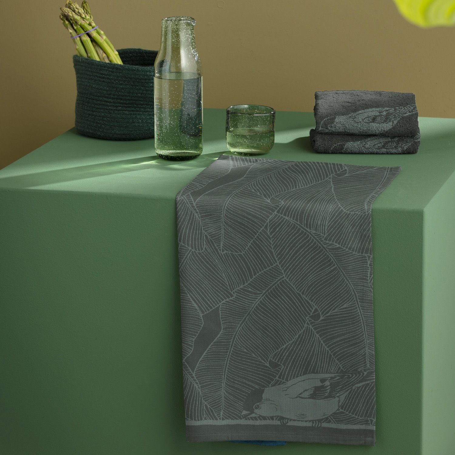 Thumbnail - DDDDD Geschirrtuch "DDDDDD Birdy Küchentuch 50 x 55 Grün (6 Stück)" schnell trocknend, 100% Baumwolle, mit Spatz