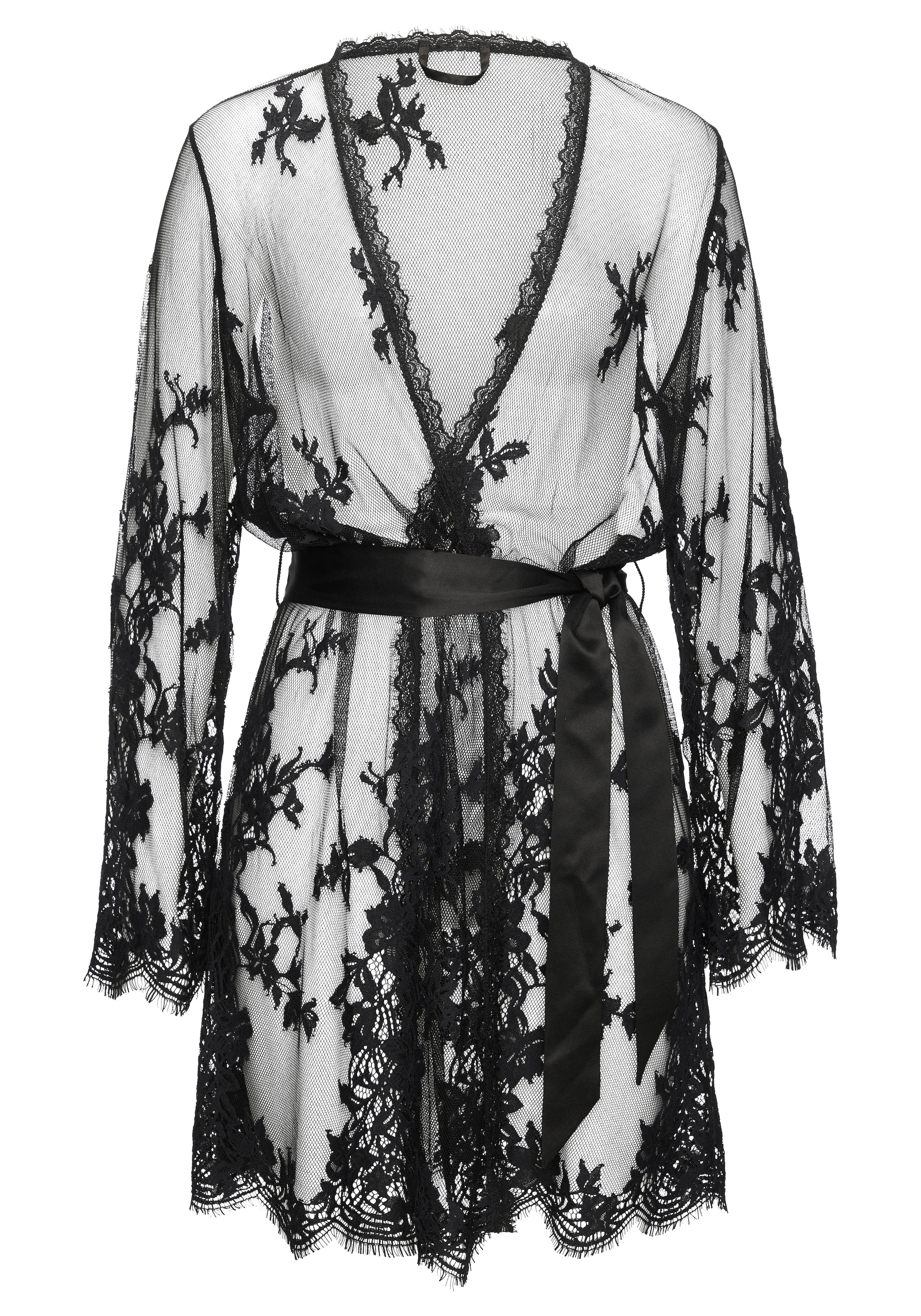 LASCANA Kimono, aus traumhafter Eyelash-Spitze, sexy Dessous, Reizwäsche