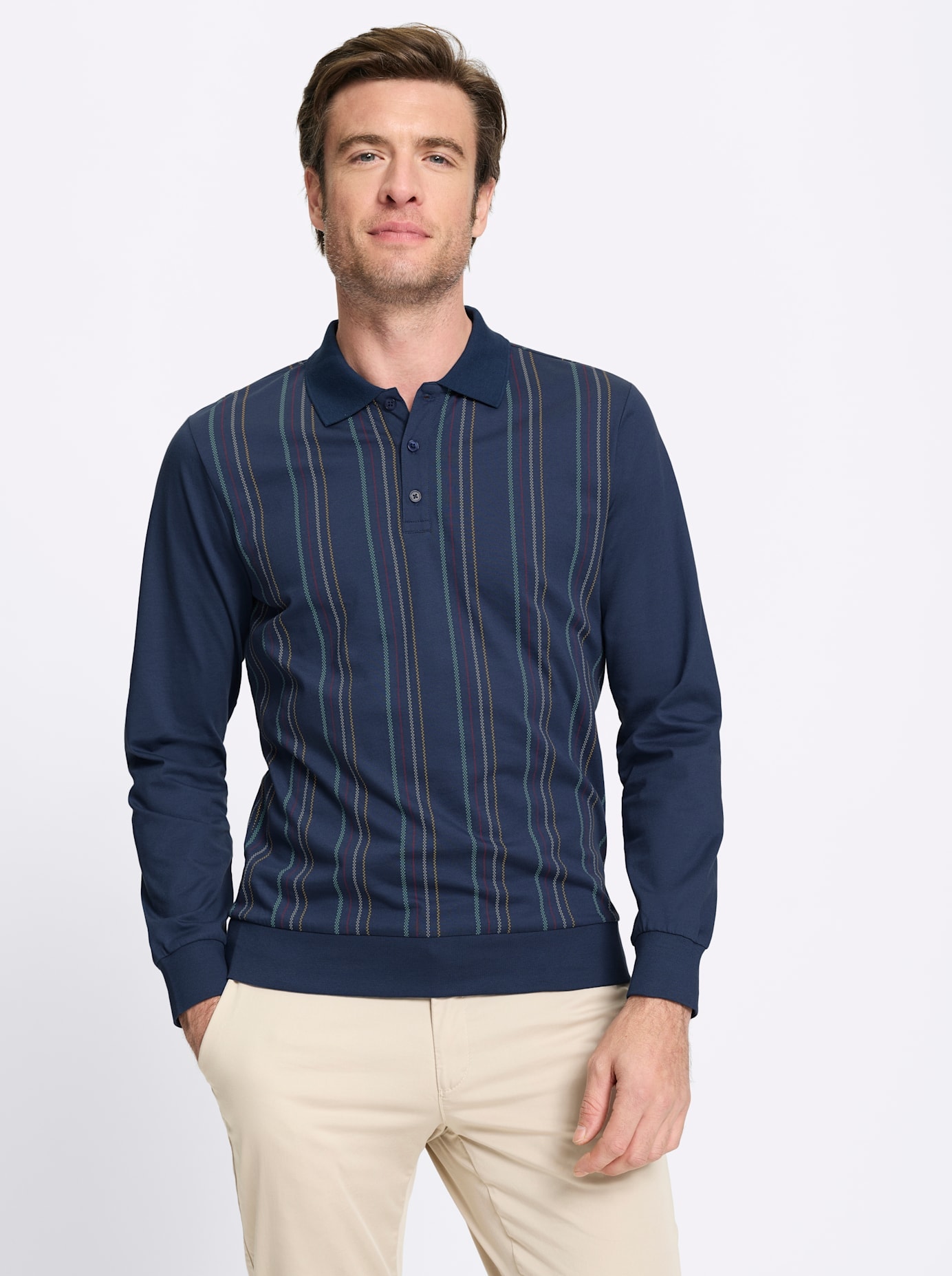 Marco Donati Poloshirt "Langarm-Shirt" 1 günstig online kaufen