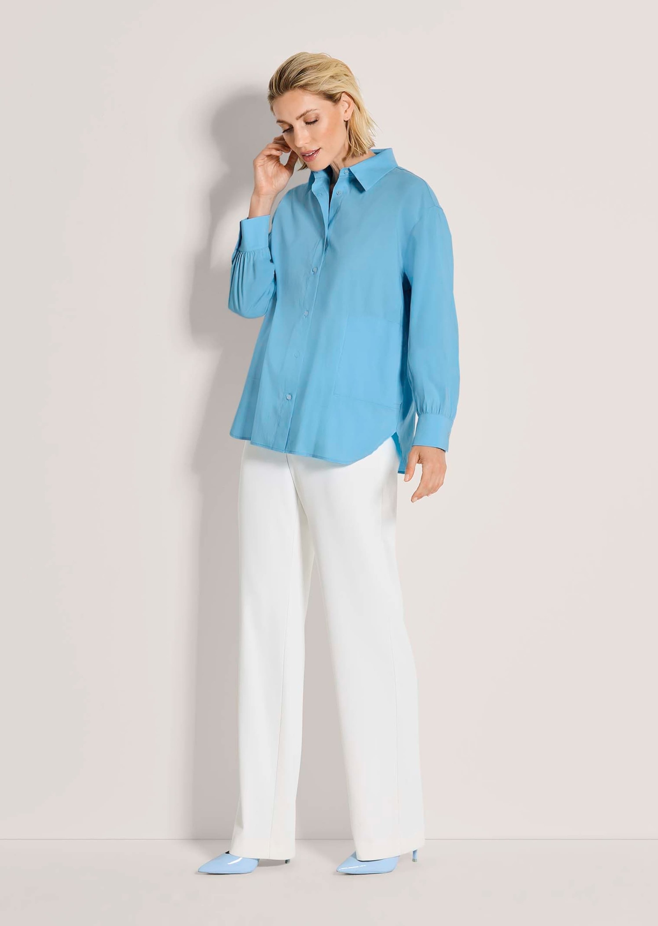 MADELEINE Langarmbluse "Hemdbluse Baumwollbluse mit Paspeltaschen" Bluse mi günstig online kaufen