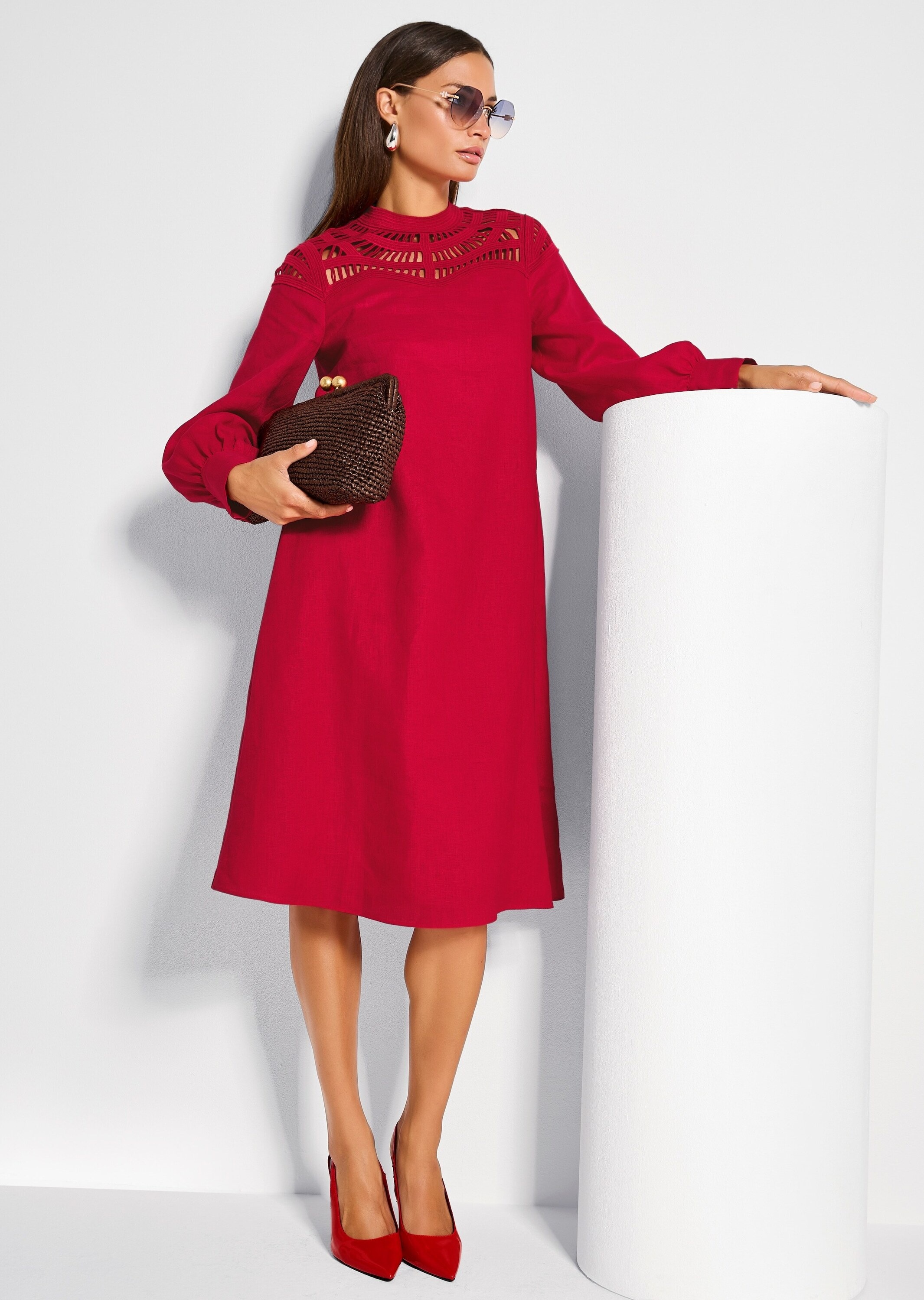Madeleine Summer Dress Lace Red 36 3