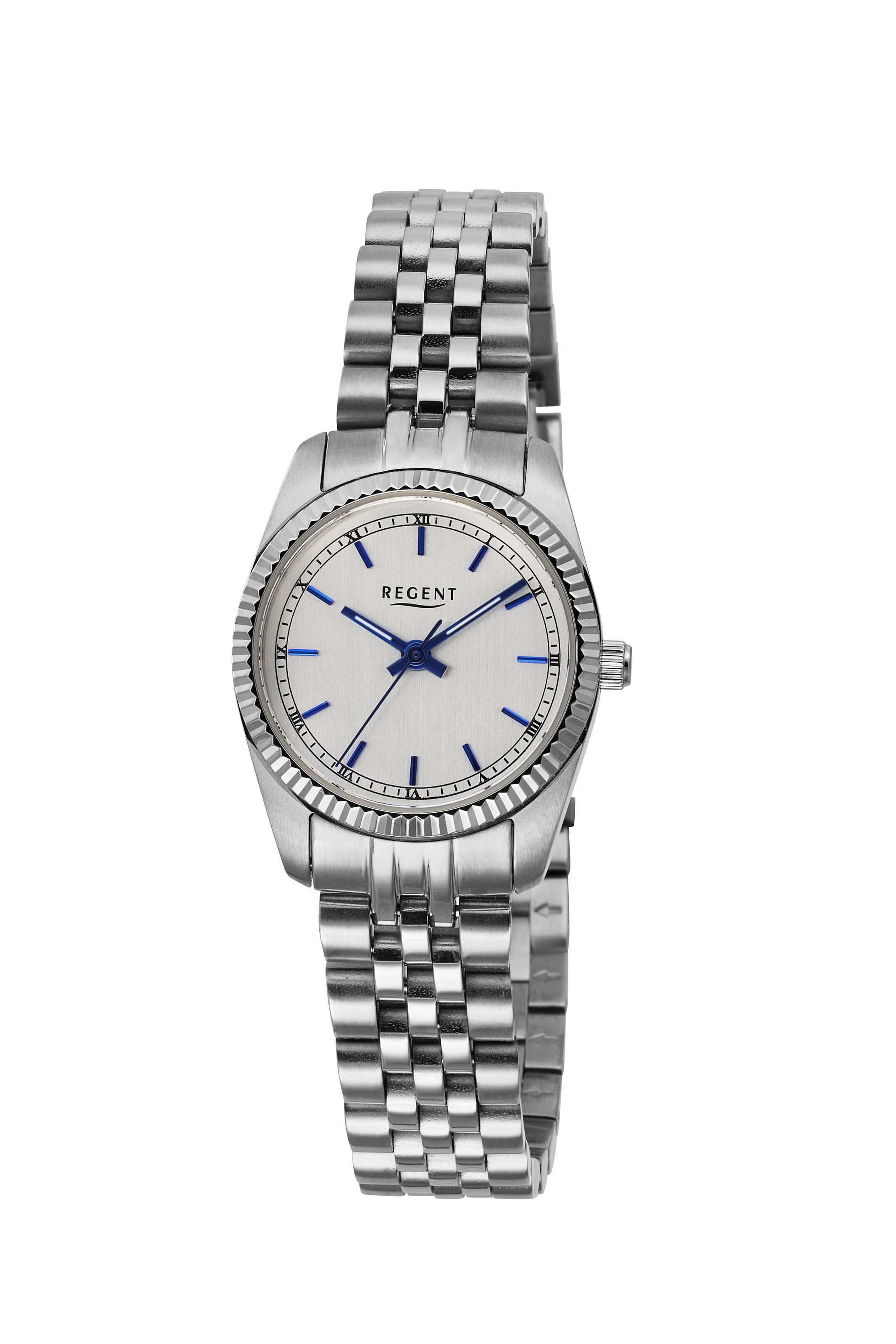 Regent Quarzuhr Armbanduhr, Damenuhr, Edelstahlarmband, analog