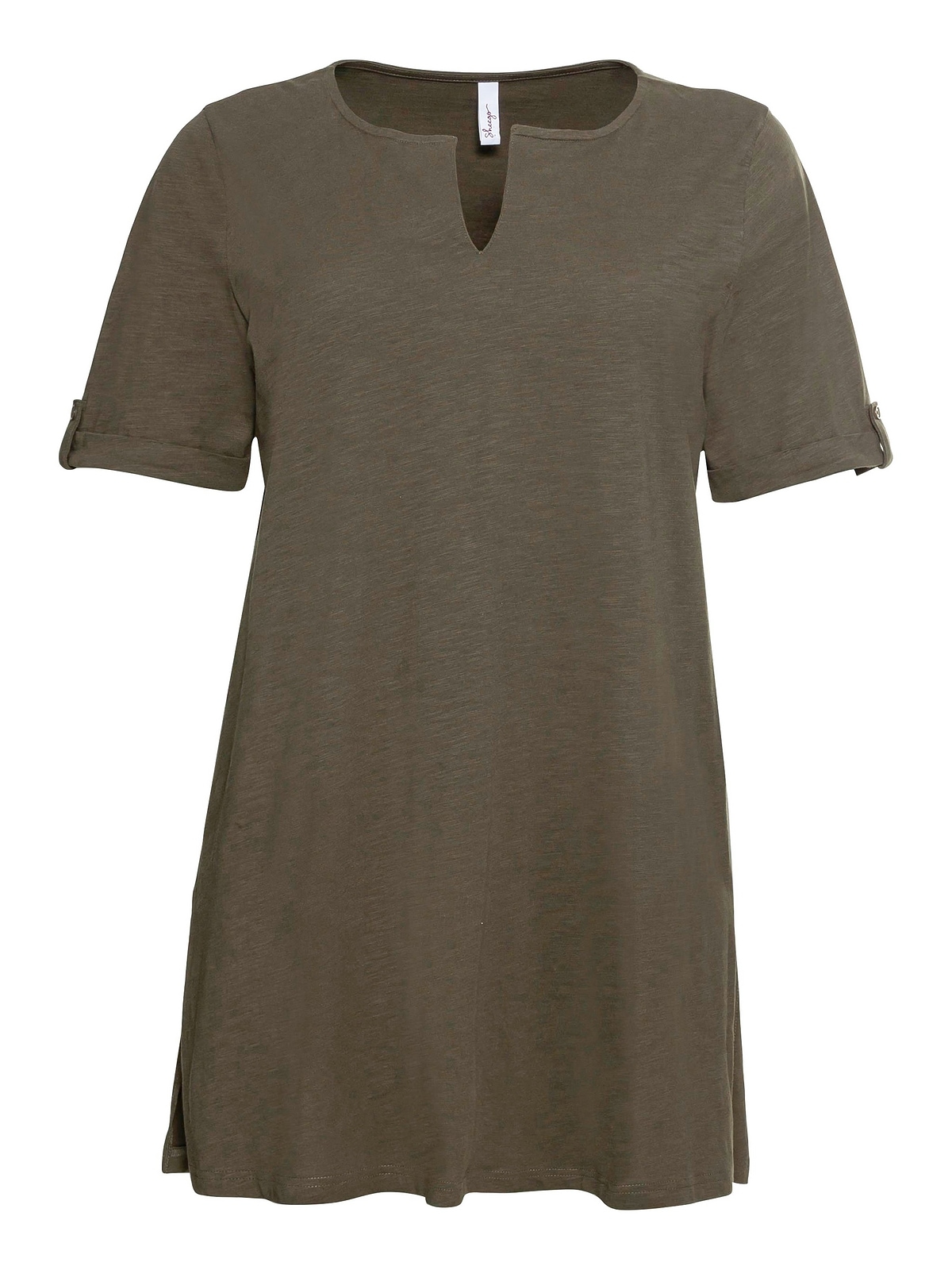 BAUR »Große Sheego Größen«, Longshirt geschlitztem | kaufen Ausschnitt mit für