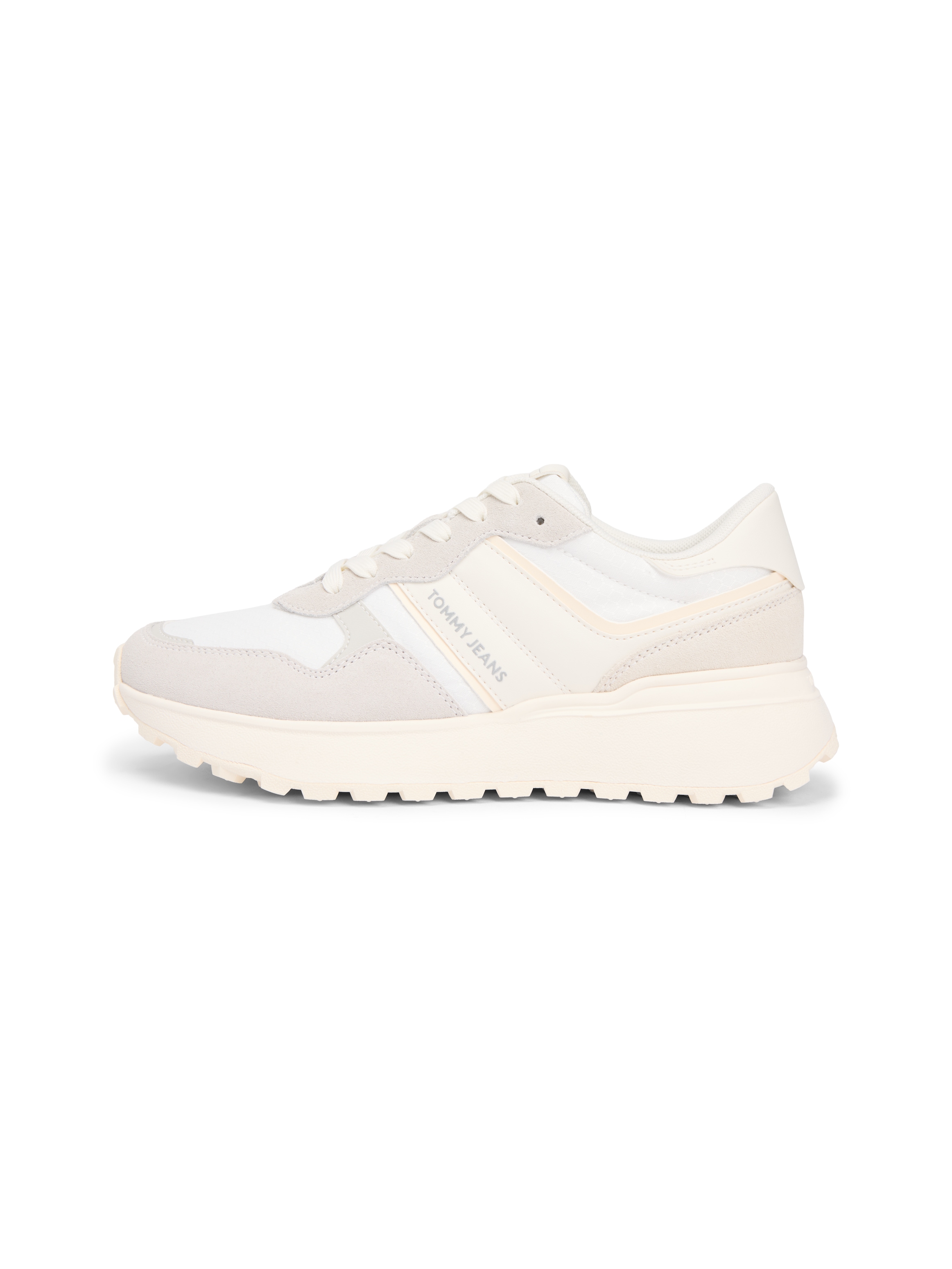 Tommy Jeans Keilsneaker »TJW CLEATED RUNNER SUEDE MIX«  , Freizeitschuh, Halbschuh, Schnürschuh mit Logoschriftzügen